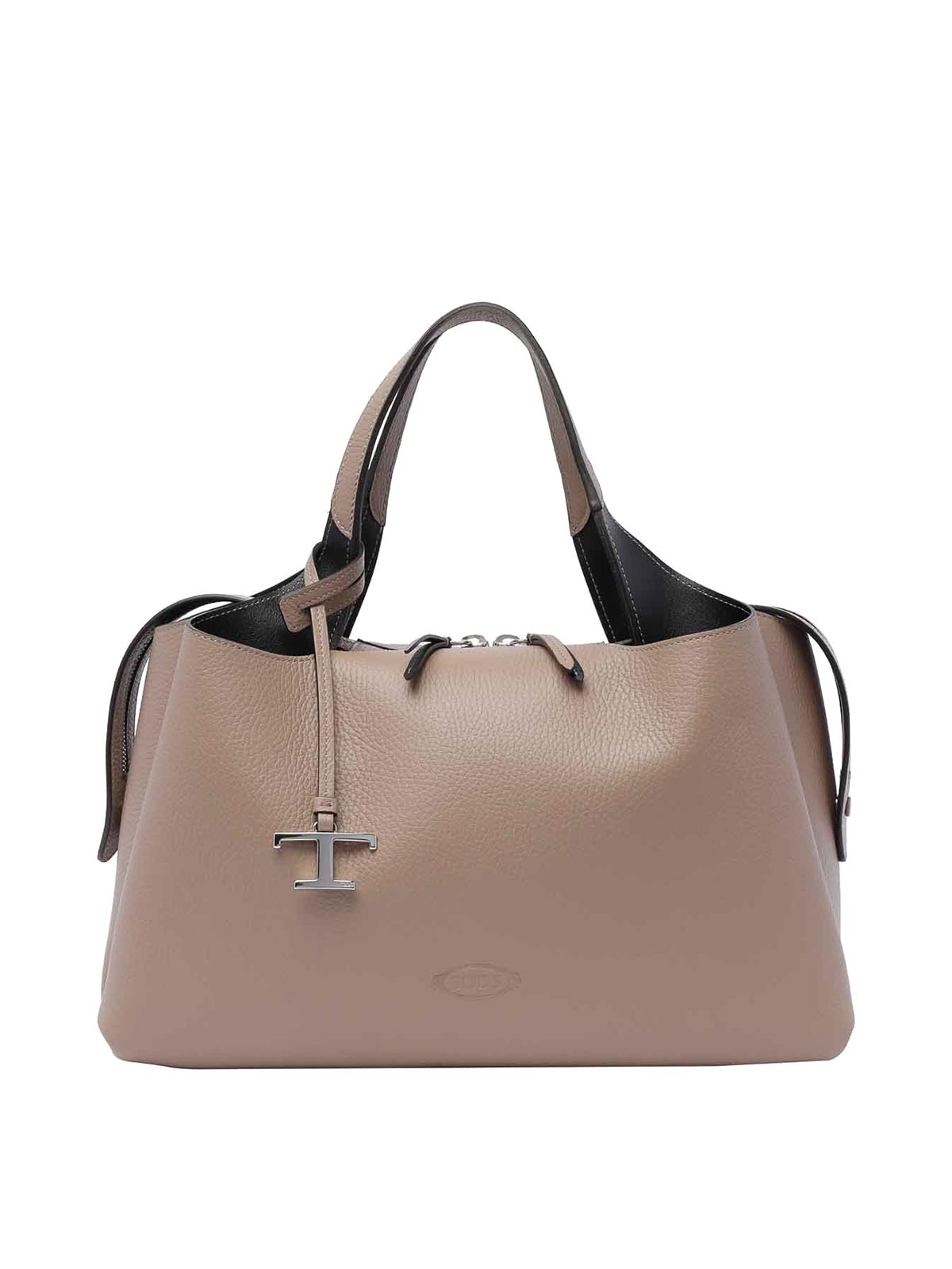 Shop Tod's Leather Handbag In Beis