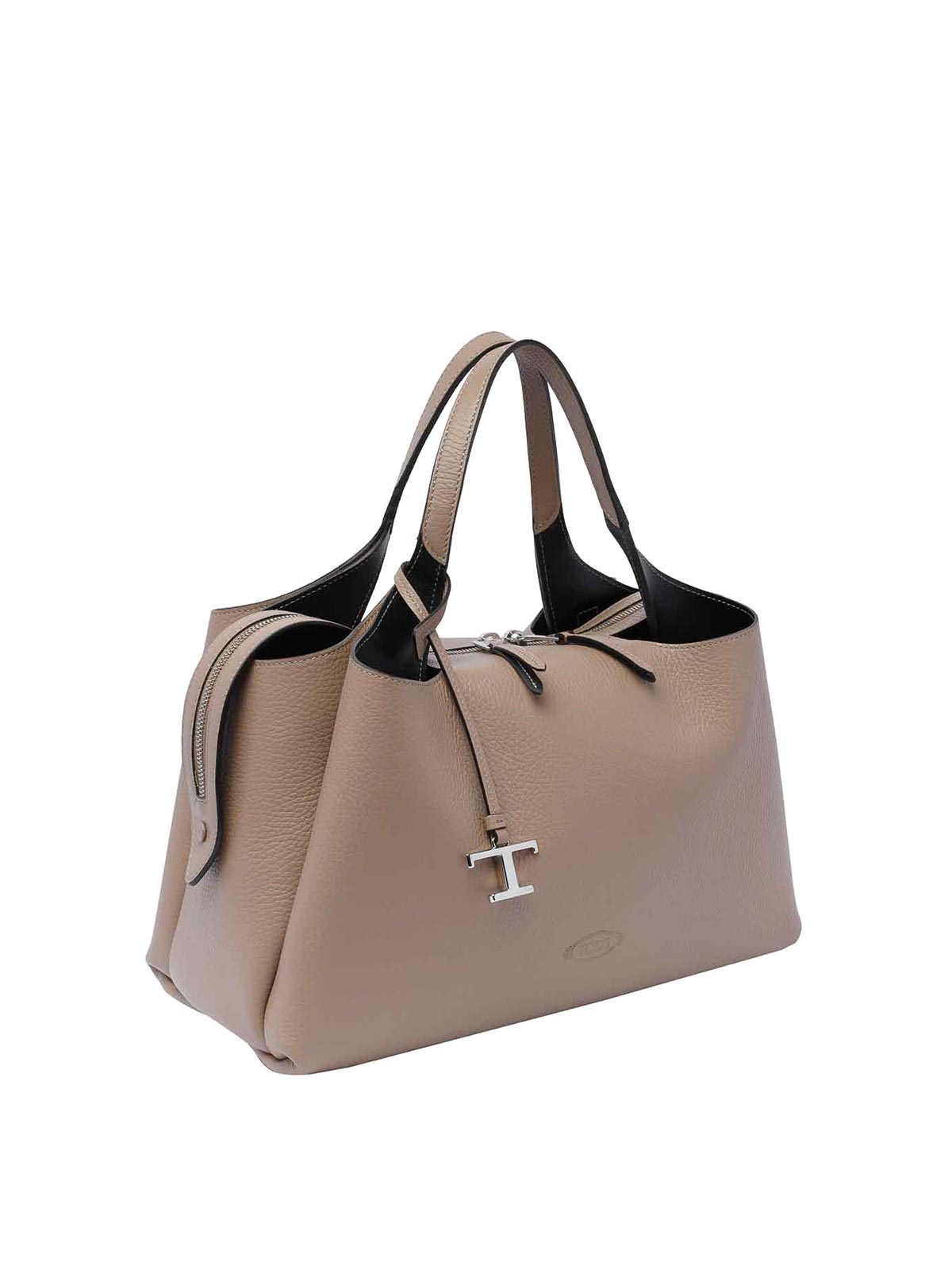 Shop Tod's Leather Handbag In Beis