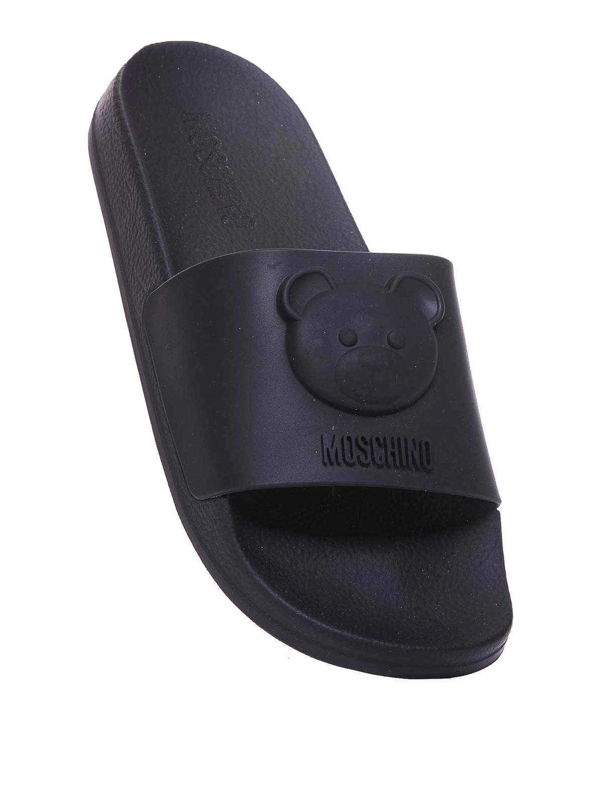 Shop Moschino Black Sandals In Negro