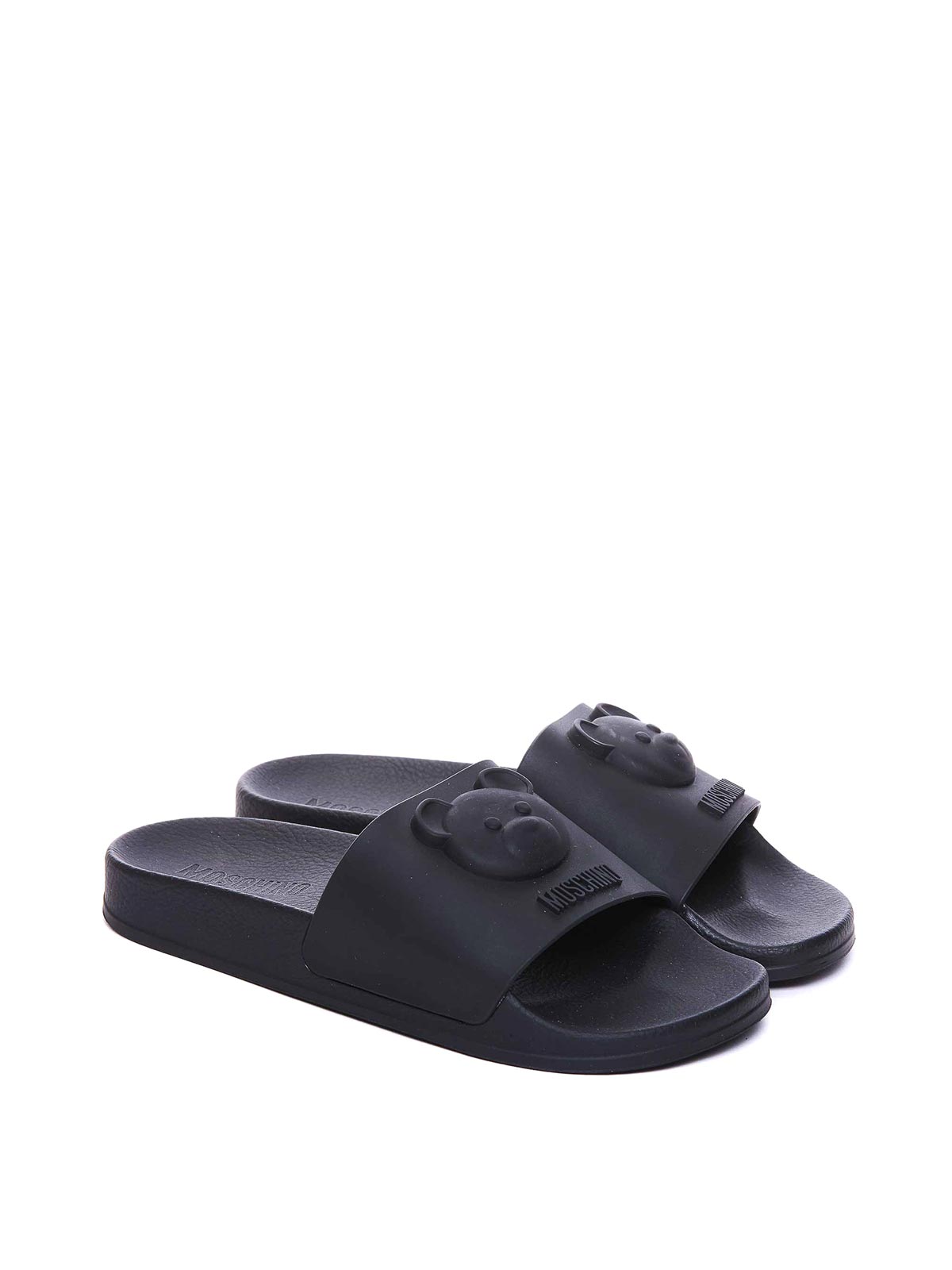 Shop Moschino Black Sandals In Negro