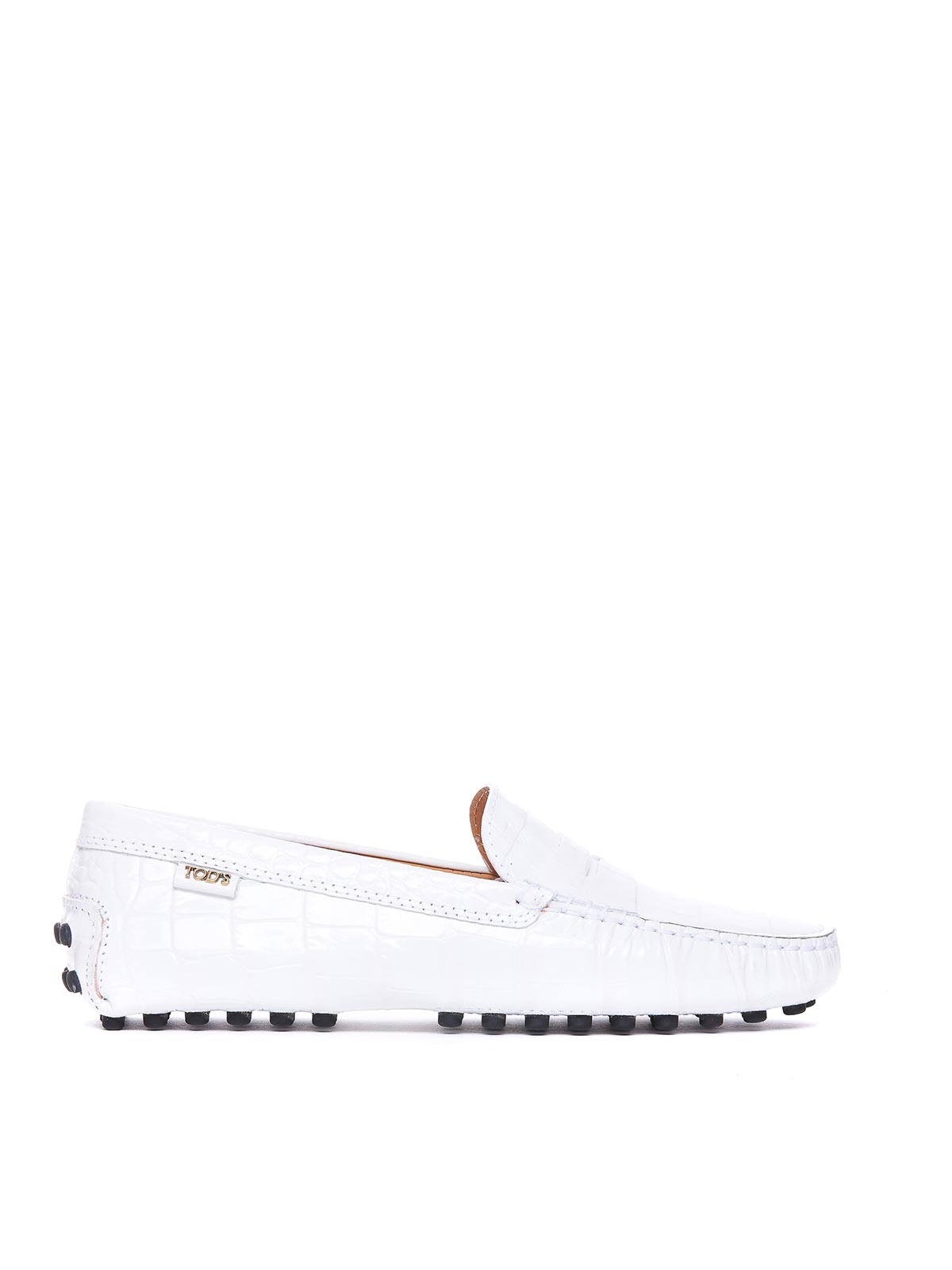 Shop Tod's Gommino Driving Shoes In Blanco