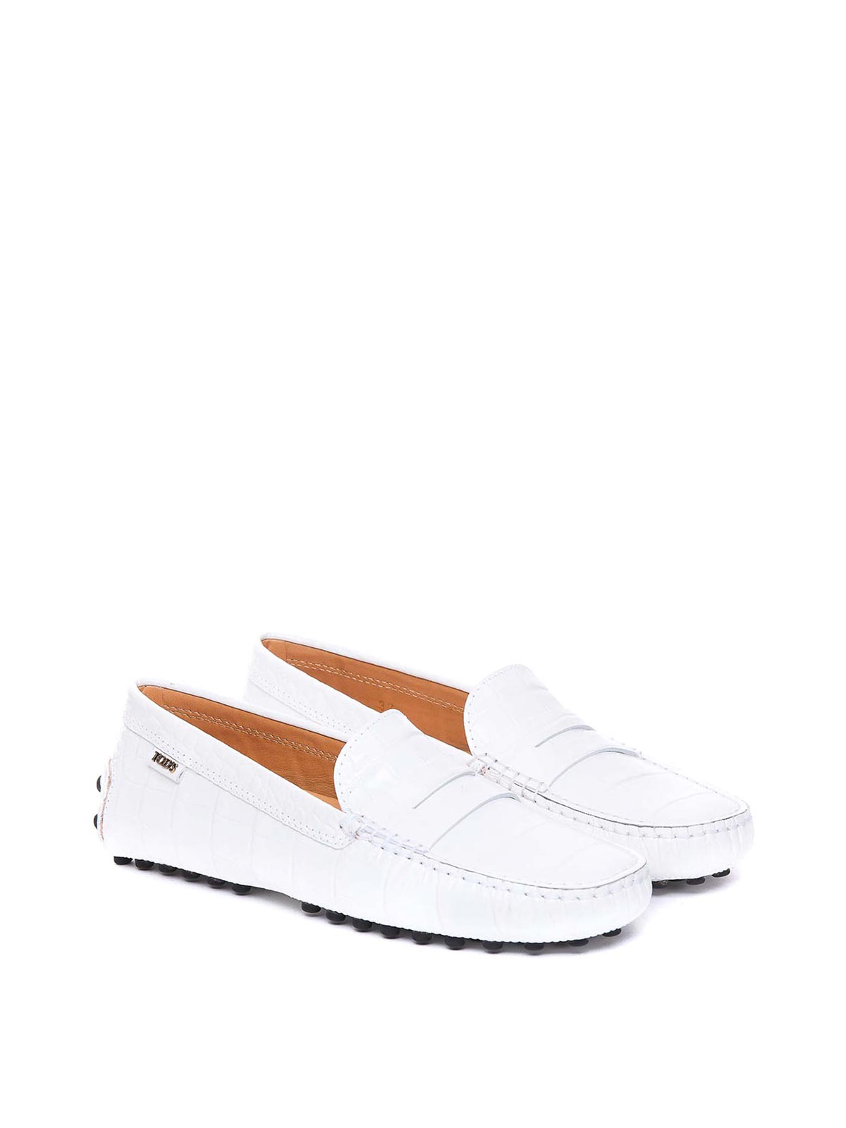 Shop Tod's Gommino Driving Shoes In Blanco