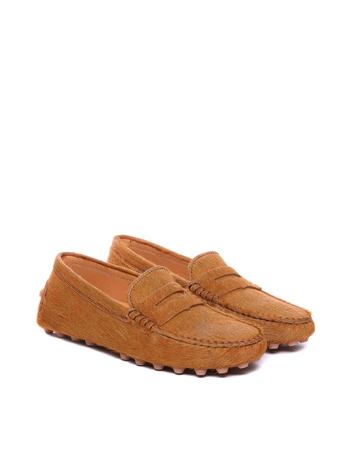 Shop Tod's Bubble Gommini Loafers In Beis