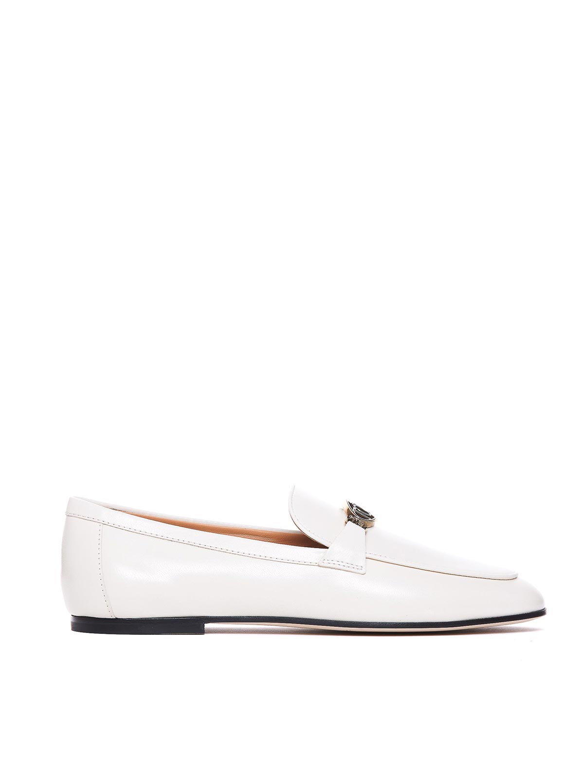 Shop Tod's Leather Loafers In Blanco