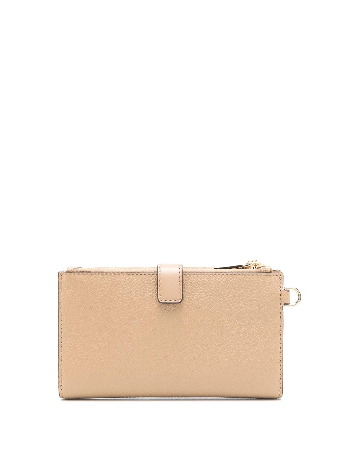 Shop Michael Kors Double Zip Wristlet In Brown