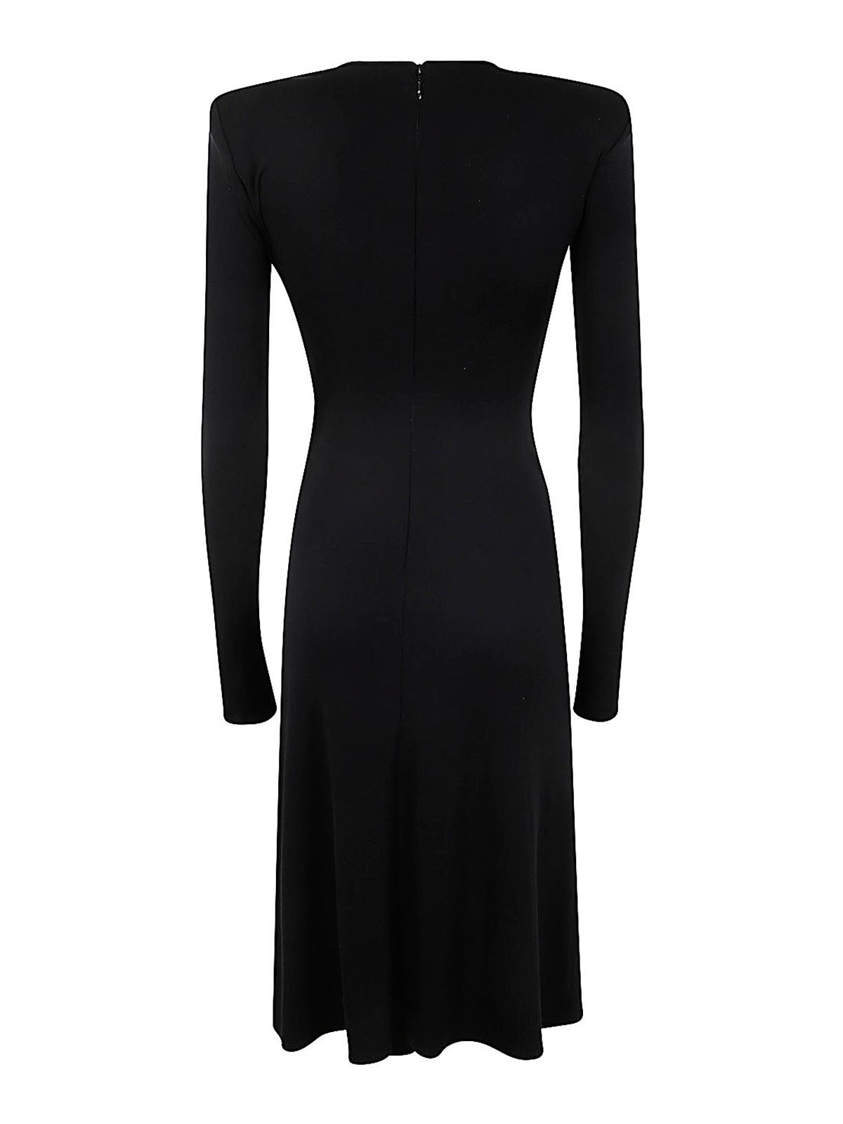 Shop Elisabetta Franchi V Neck Midi Dress In Negro