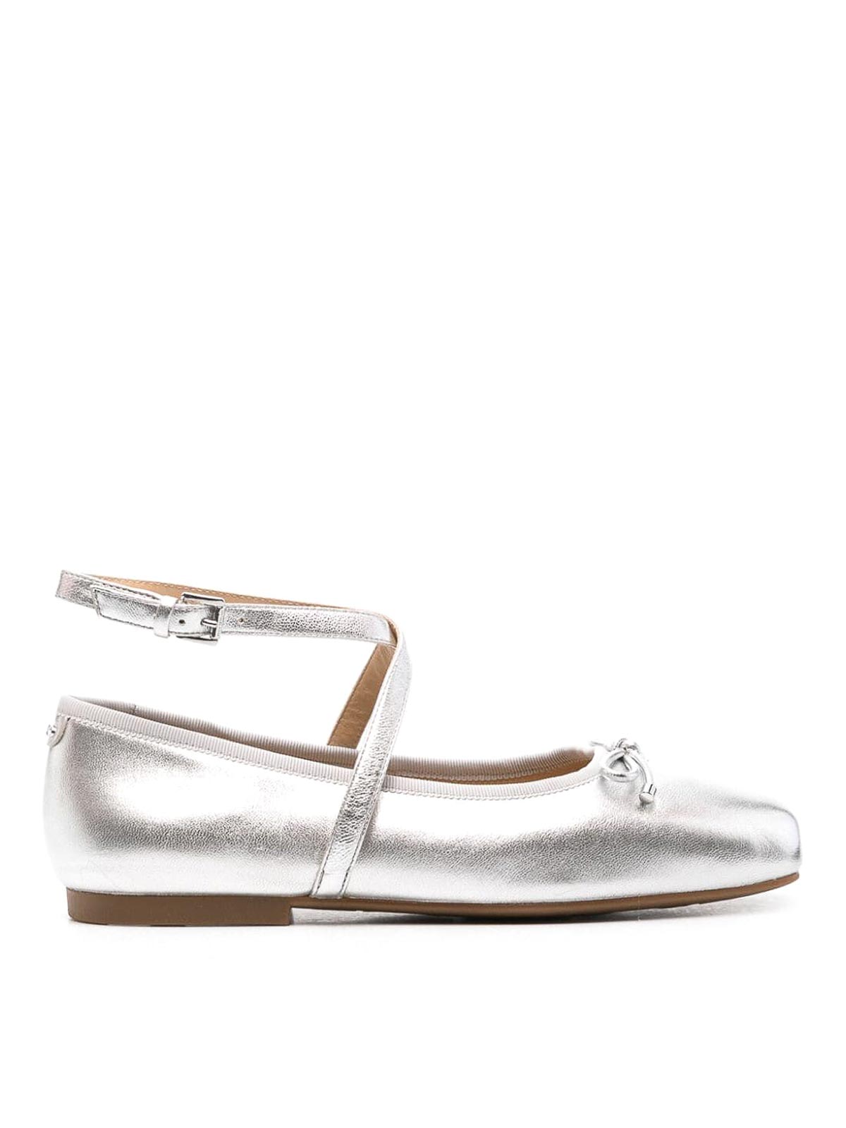 Shop Michael Kors Flats In Metallic