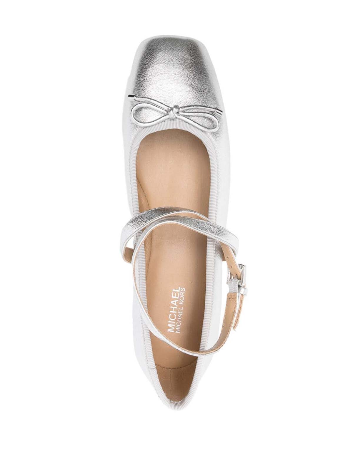 Shop Michael Kors Flats In Metallic