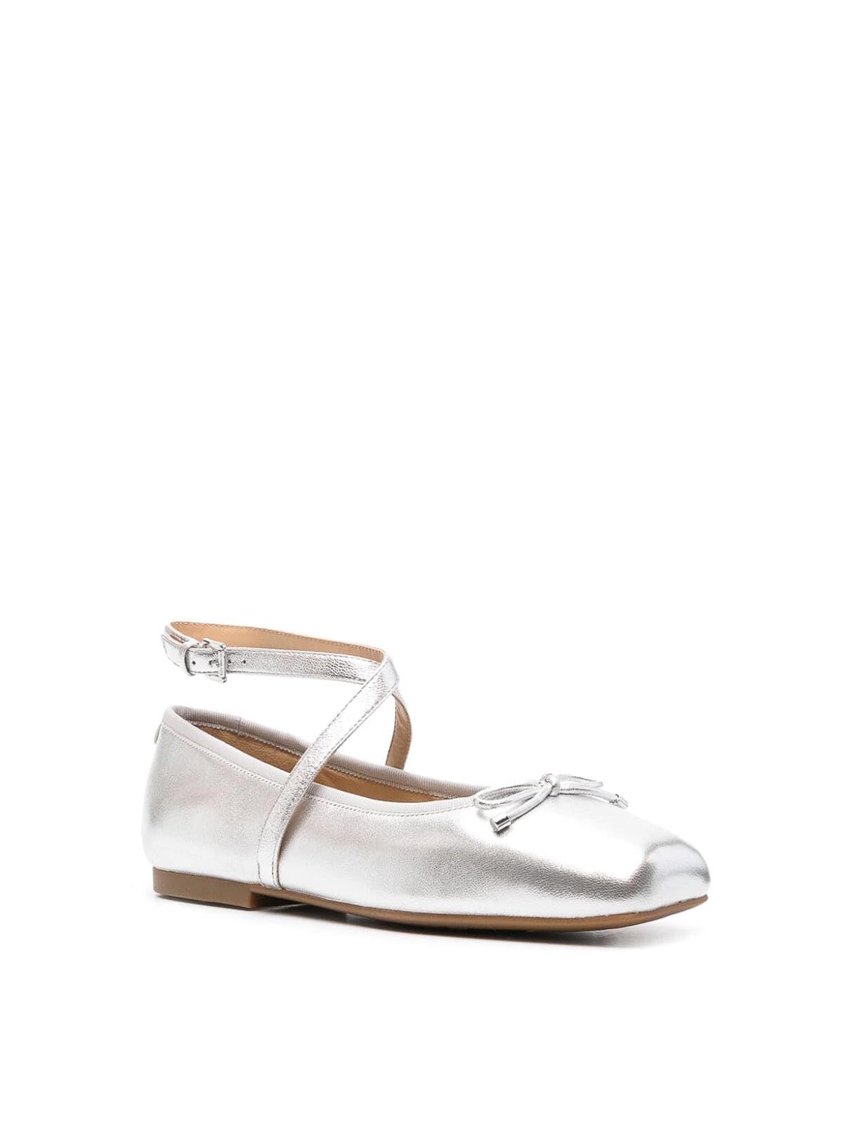 Shop Michael Kors Flats In Metallic