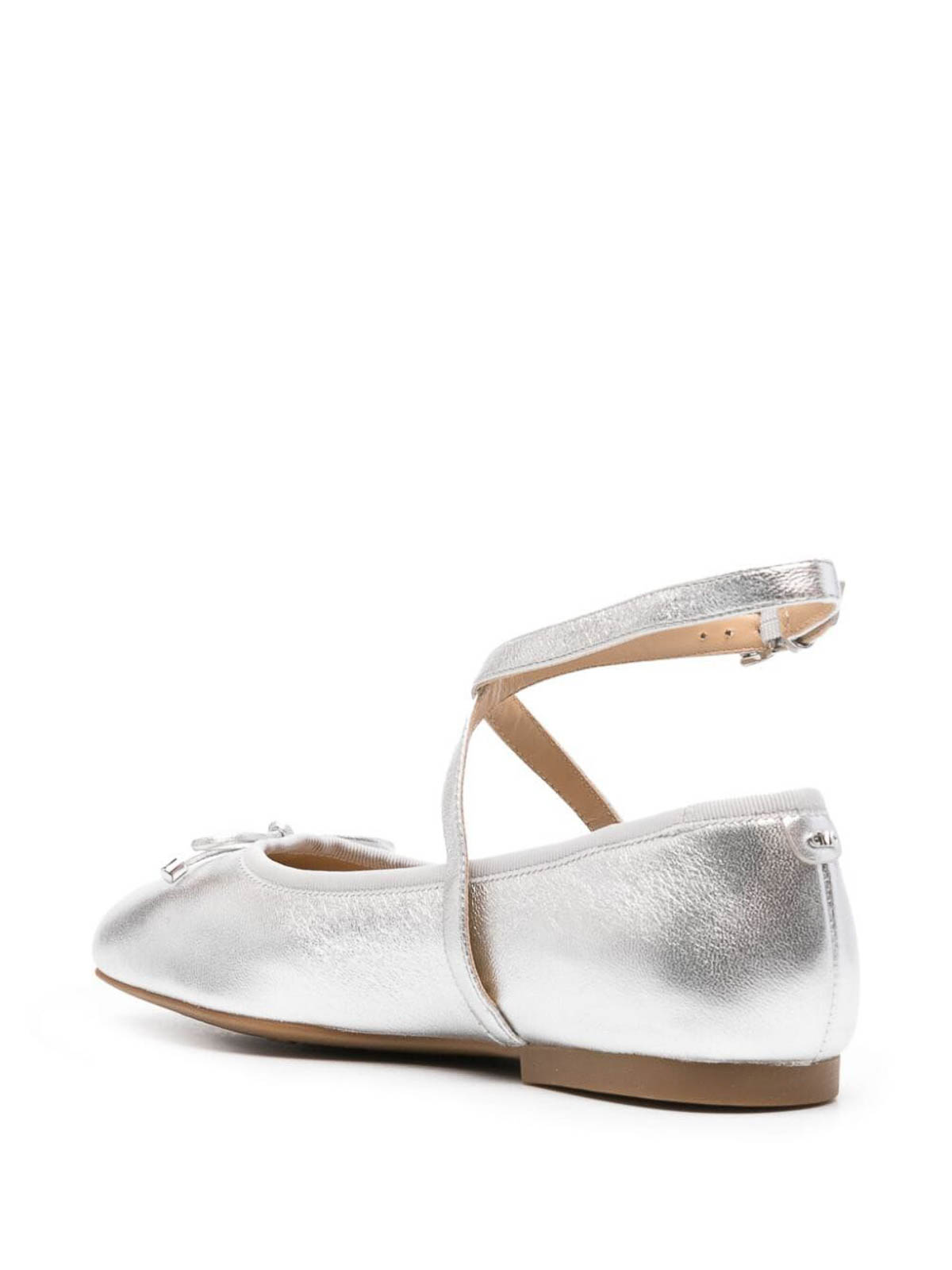 Shop Michael Kors Flats In Metallic