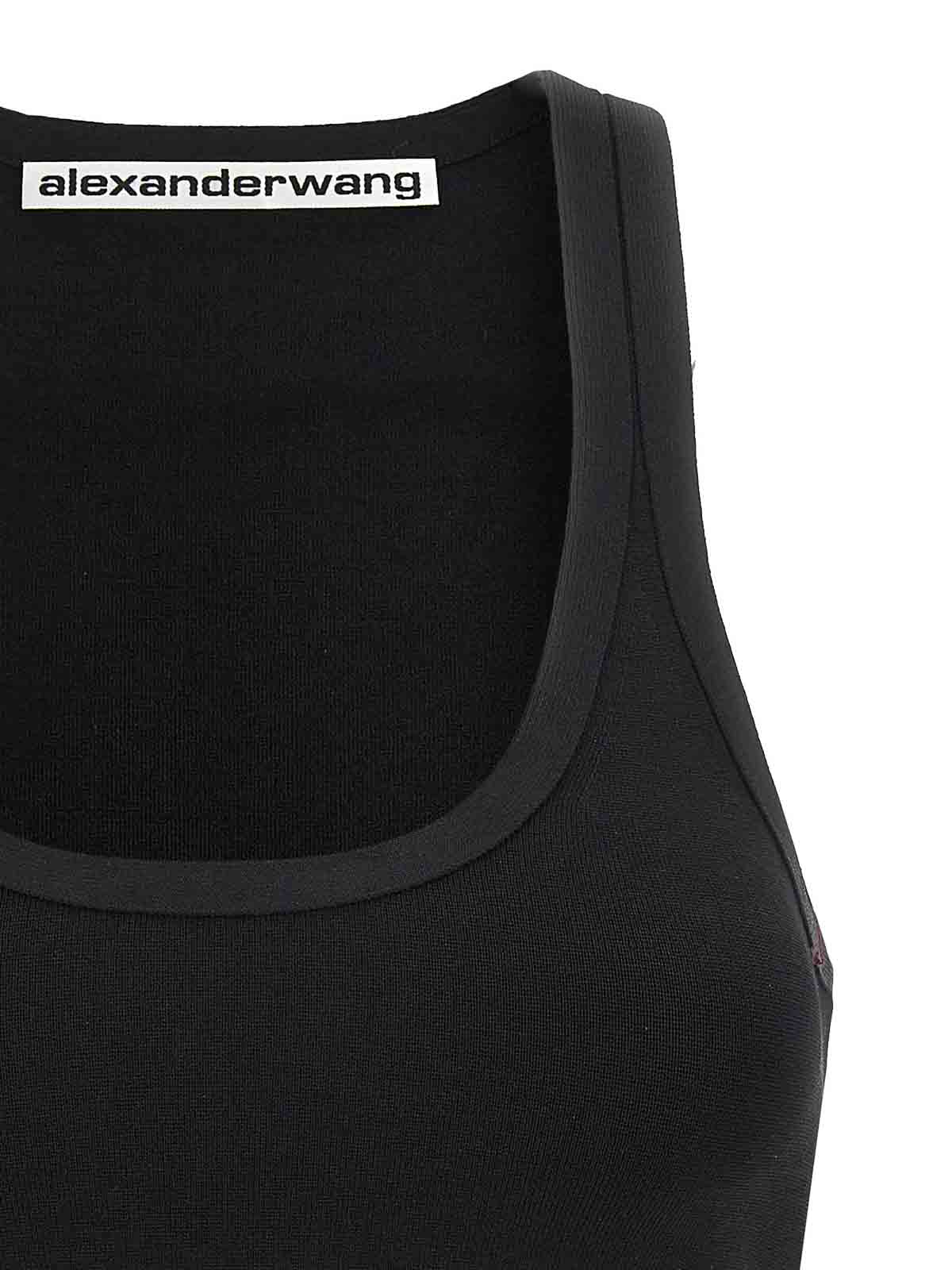 Shop Alexander Wang Scoop Neck Bra Top In Black