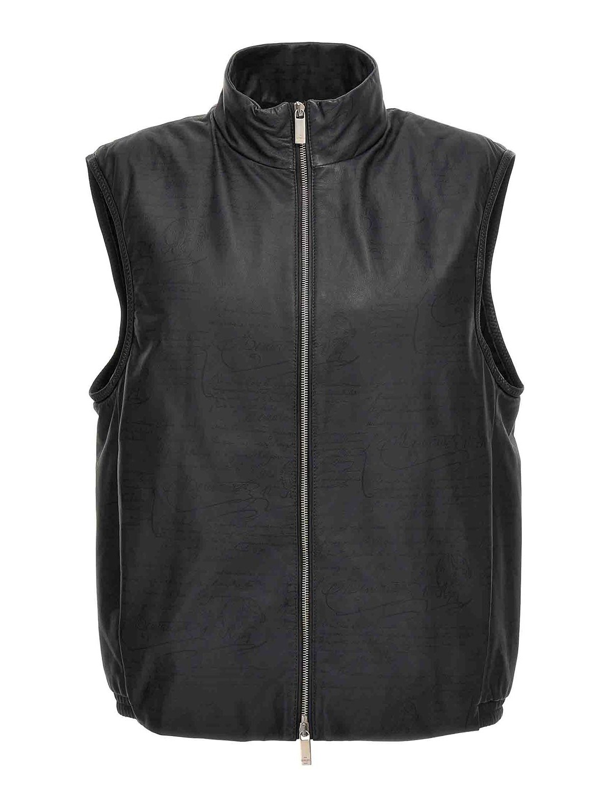 Shop Berluti Leather  Vest In Grey