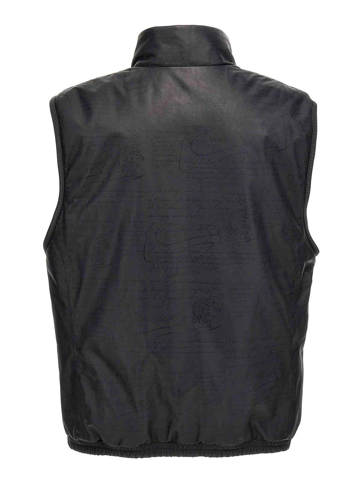 Shop Berluti Leather  Vest In Grey