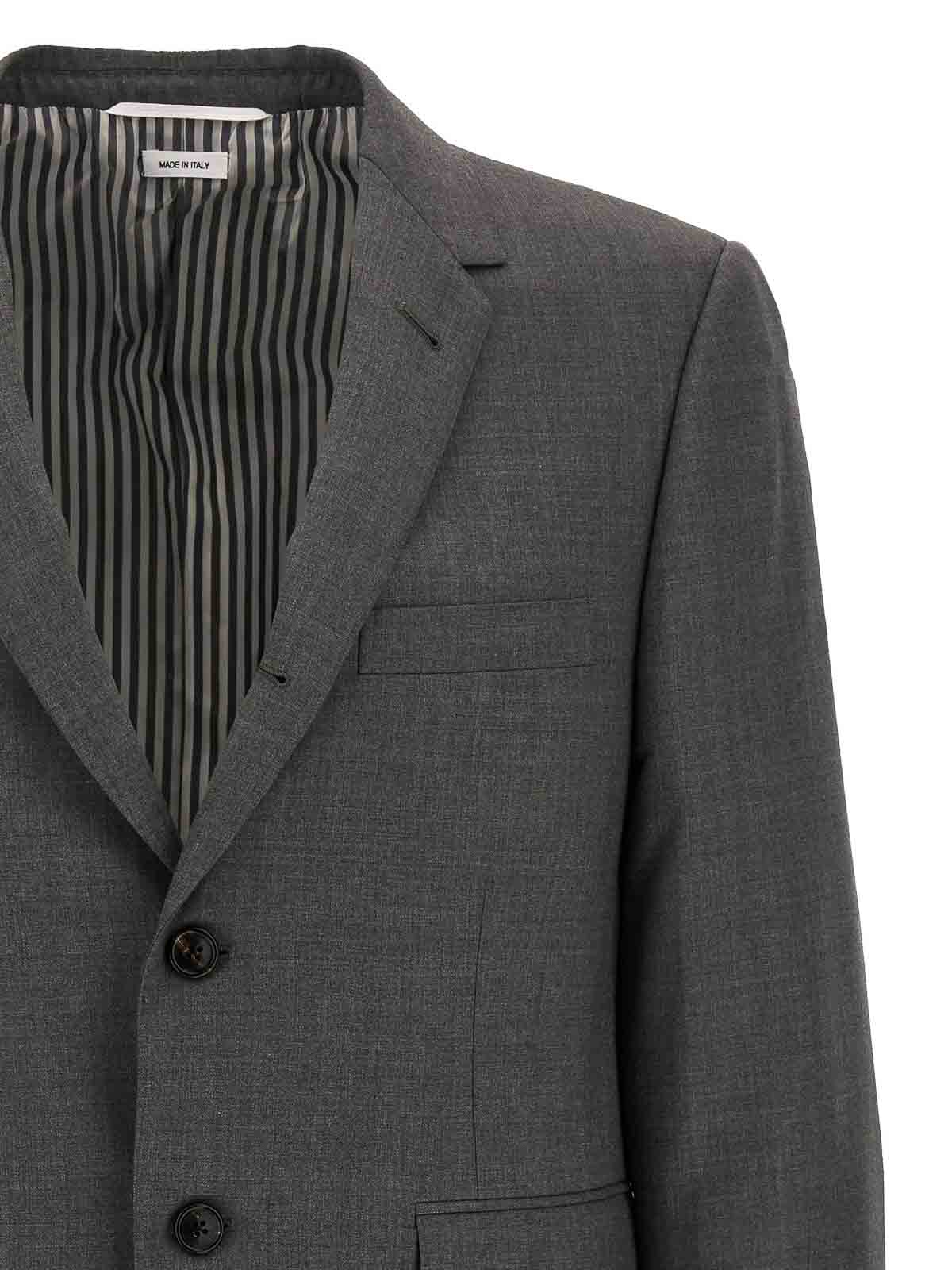 Shop Thom Browne Classic Sport Coat Blazer In Grey