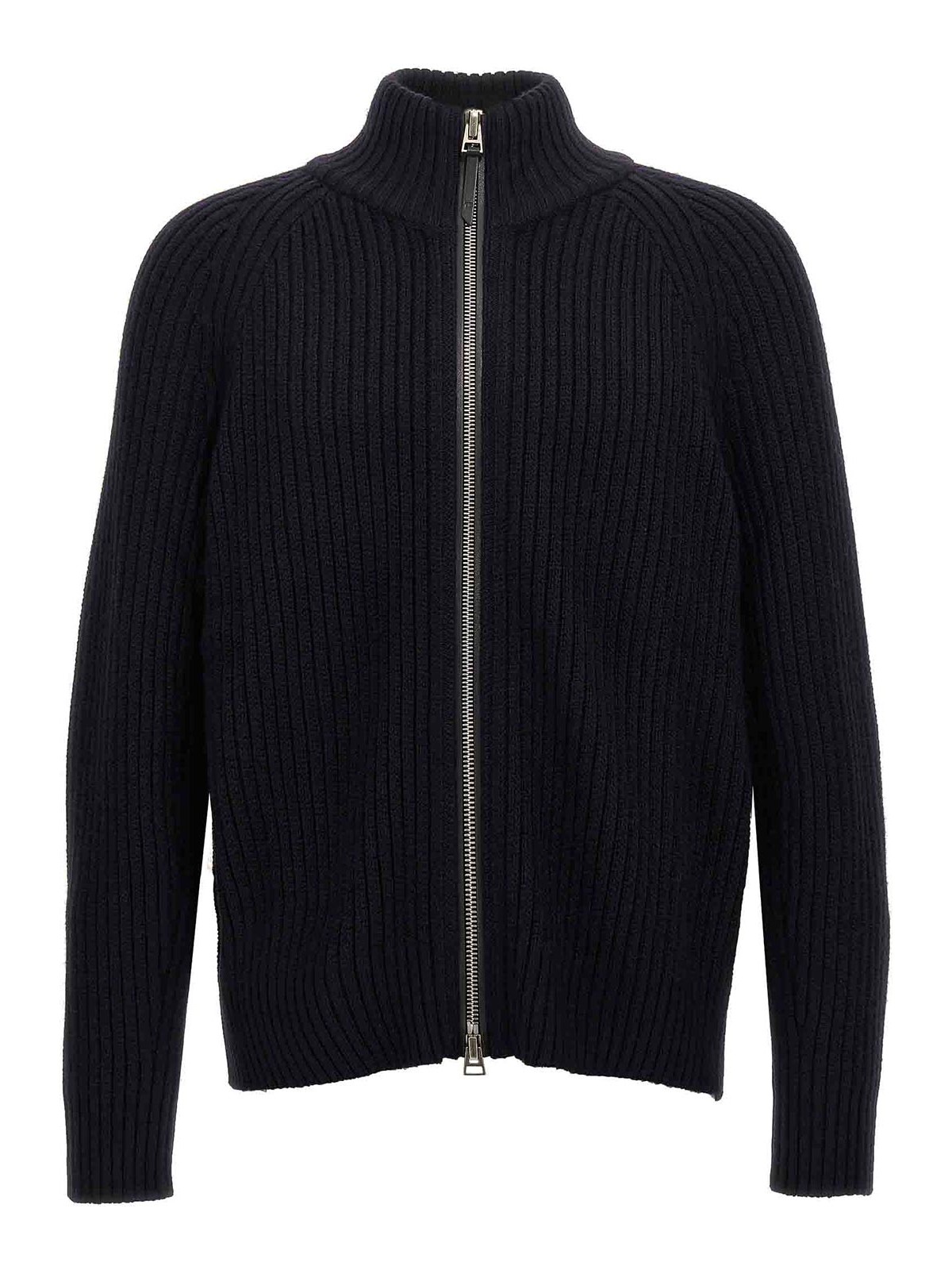 Shop Tom Ford Ribbed Cardigan In Blue