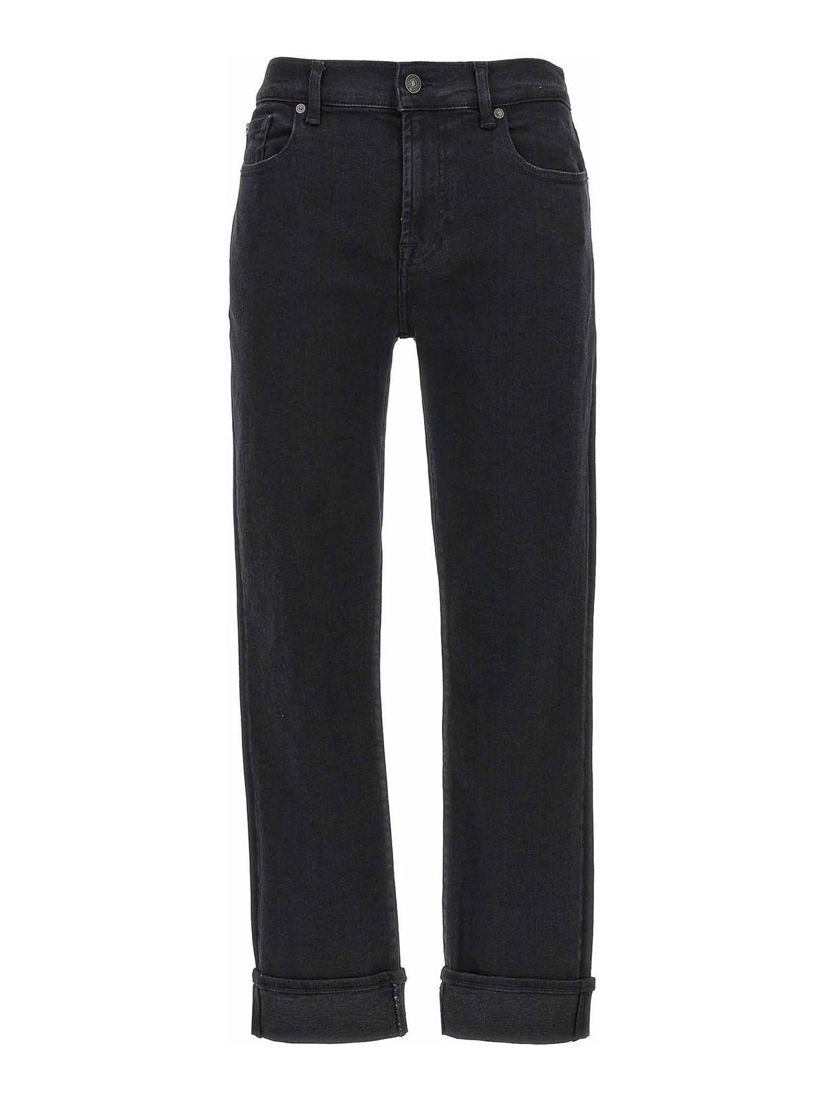 Shop 7 For All Mankind Relaxed Skinny Jeans In Black