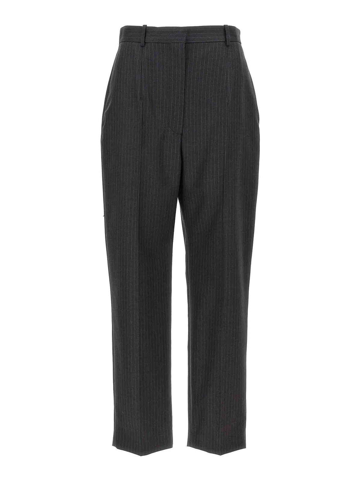 Shop Alexander Mcqueen Pinstripe Pants In Grey