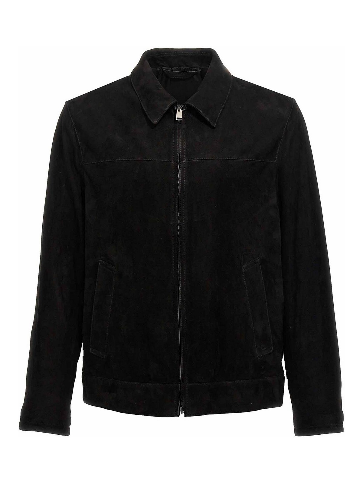 Shop Brioni Suede Jacket In Black