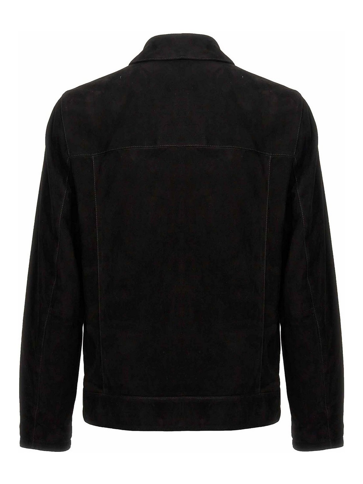 Shop Brioni Suede Jacket In Black