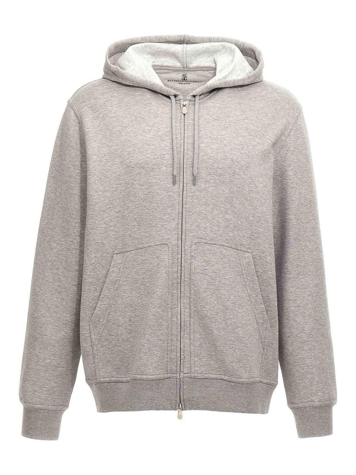 Shop Brunello Cucinelli Cotton Blend Hoodie In Grey