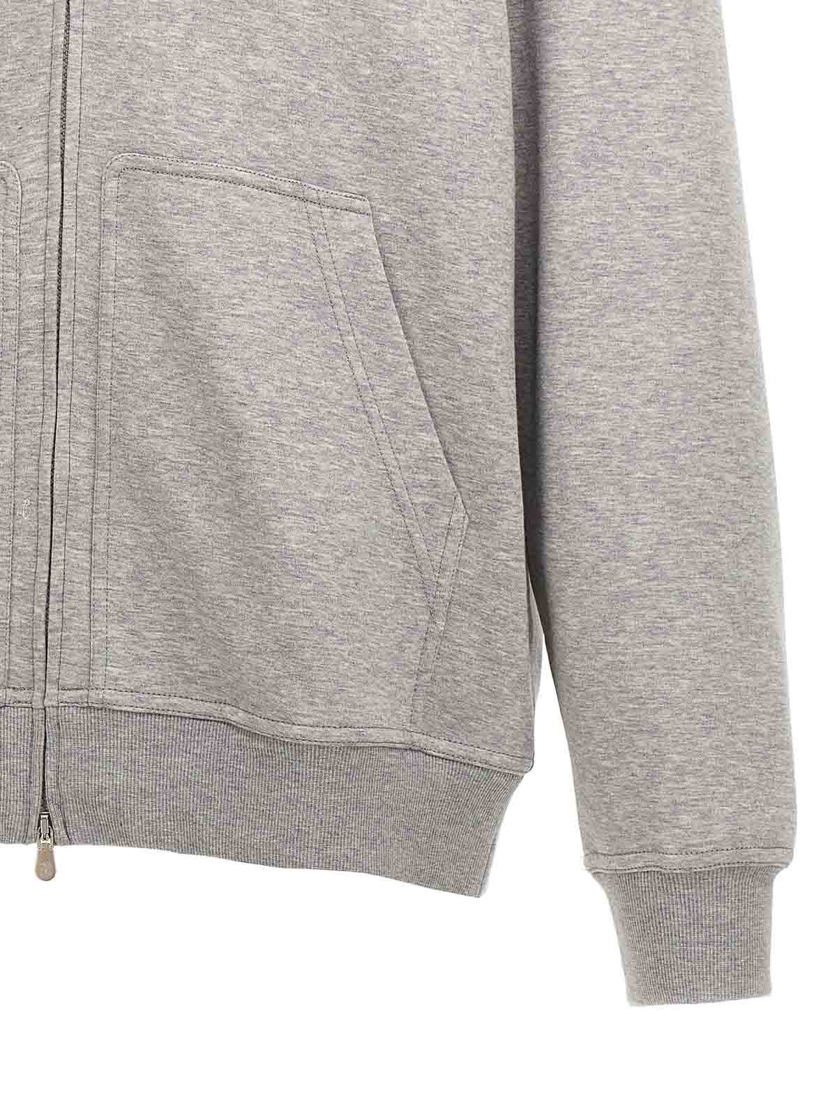 Shop Brunello Cucinelli Cotton Blend Hoodie In Grey