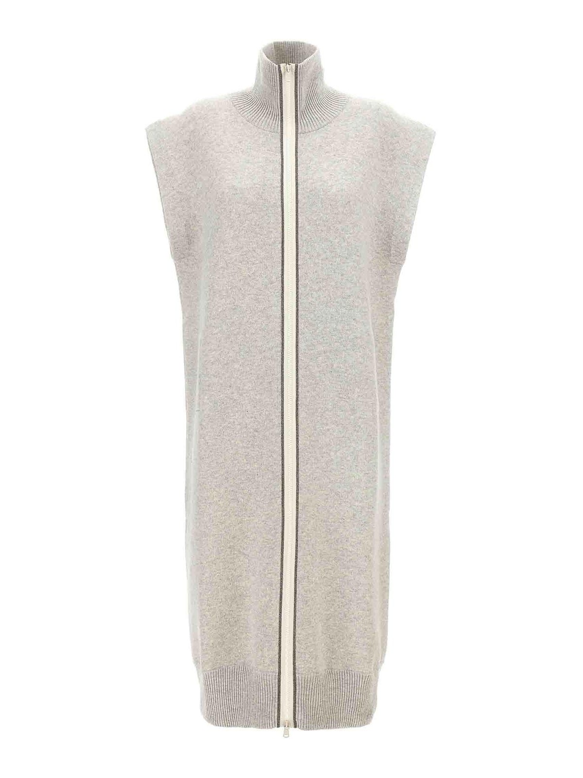 Shop Brunello Cucinelli Long Vest In Grey