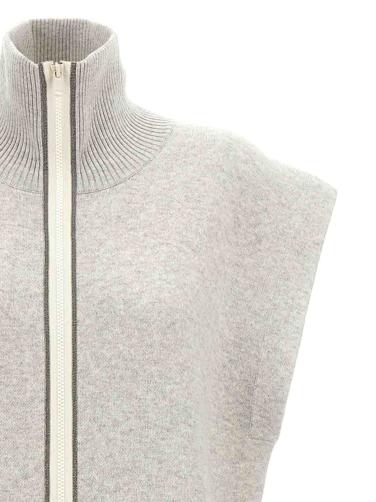 Shop Brunello Cucinelli Long Vest In Grey