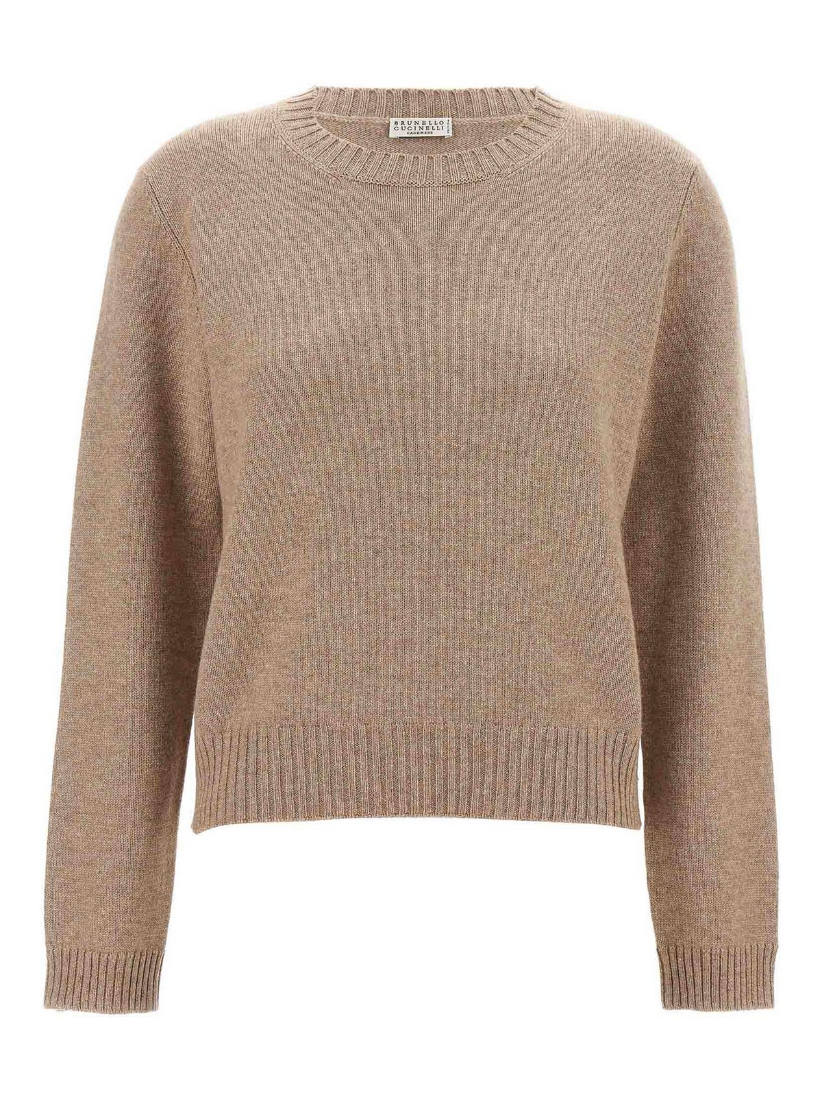 Shop Brunello Cucinelli Cashmere Sweater In Beige