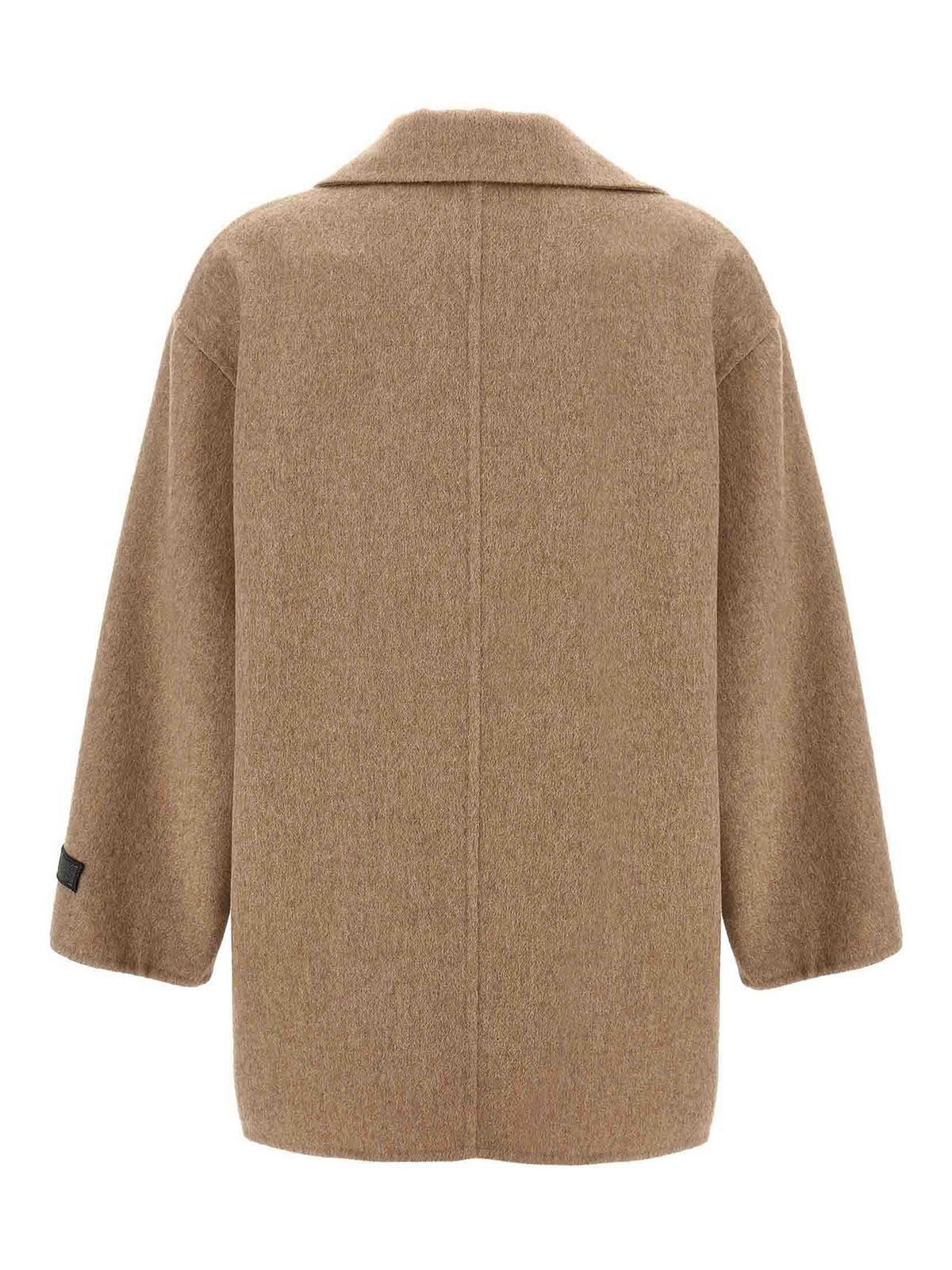 Shop Brunello Cucinelli Double-breasted Coat In Beige