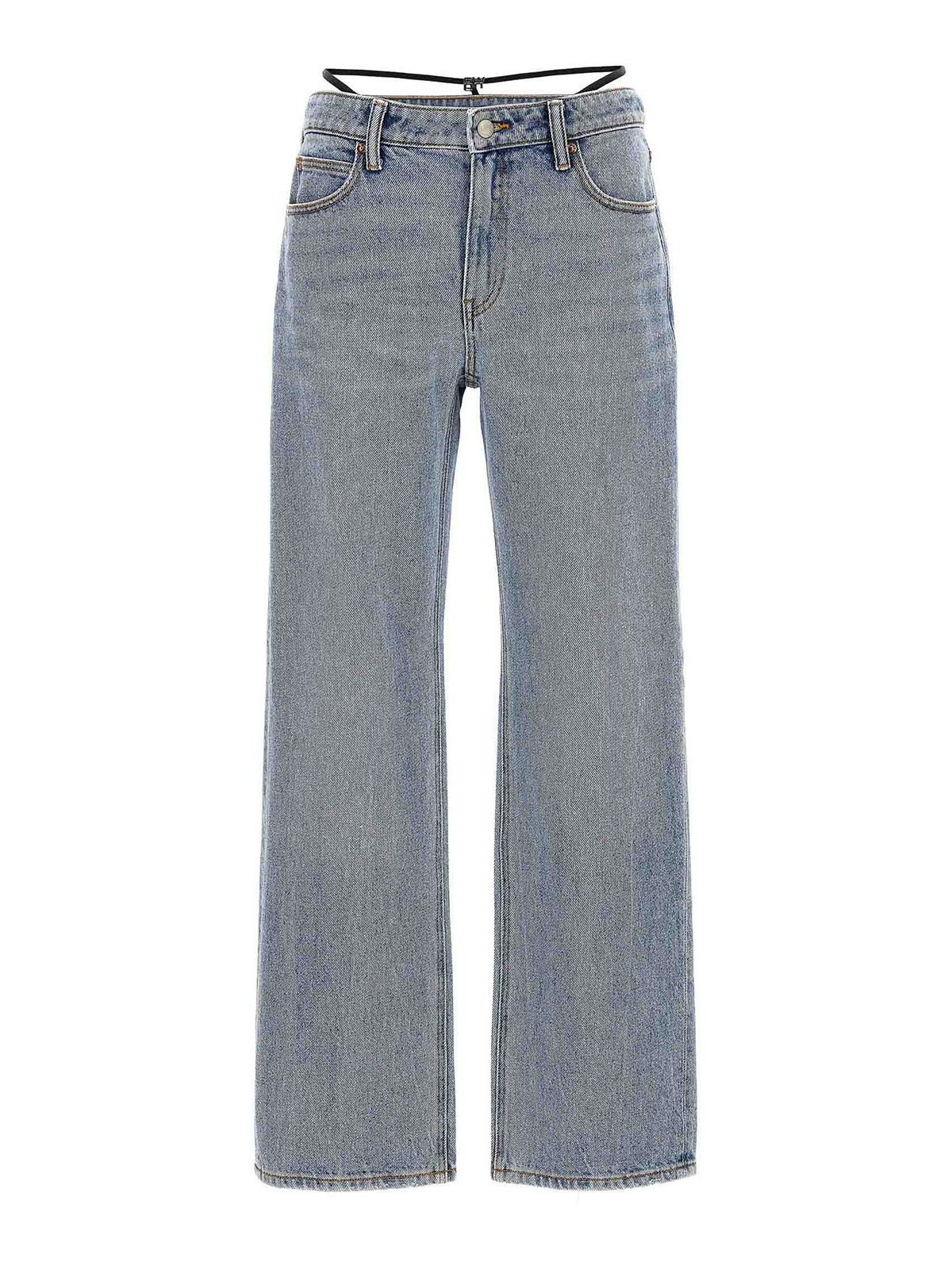 Shop Alexander Wang Prestyle Diamante Charm Jeans In Light Blue