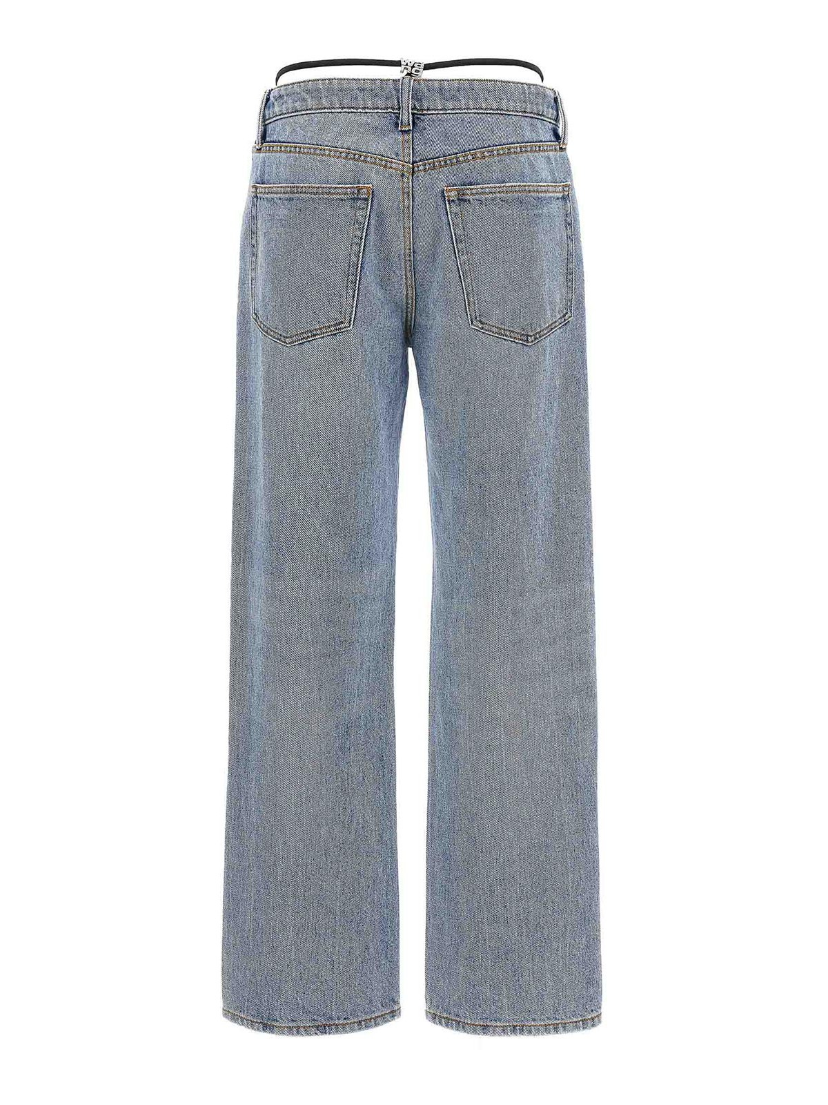 Shop Alexander Wang Prestyle Diamante Charm Jeans In Light Blue