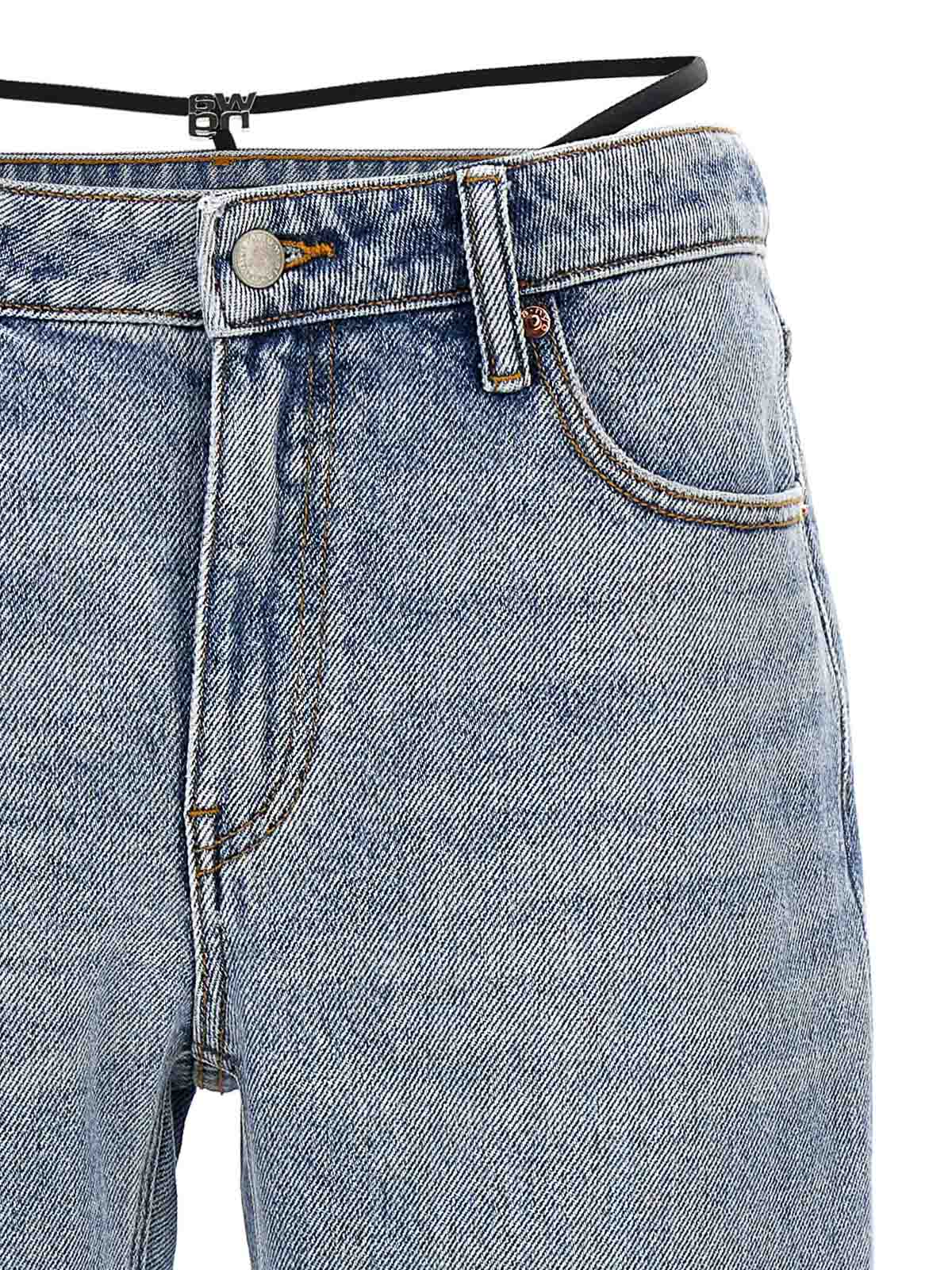 Shop Alexander Wang Prestyle Diamante Charm Jeans In Light Blue