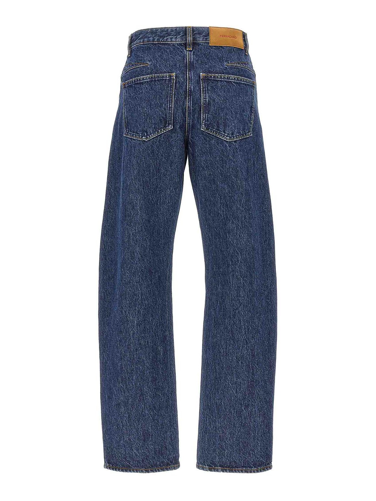 Shop Ferragamo Marmorizzato Jeans In Blue