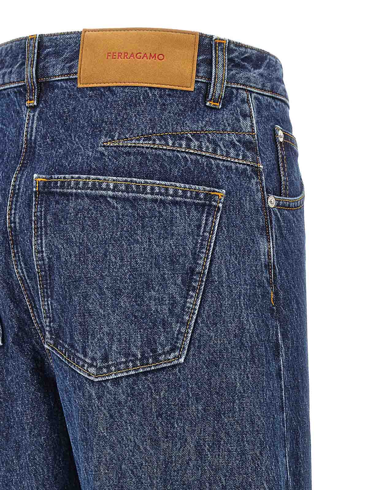 Shop Ferragamo Marmorizzato Jeans In Blue