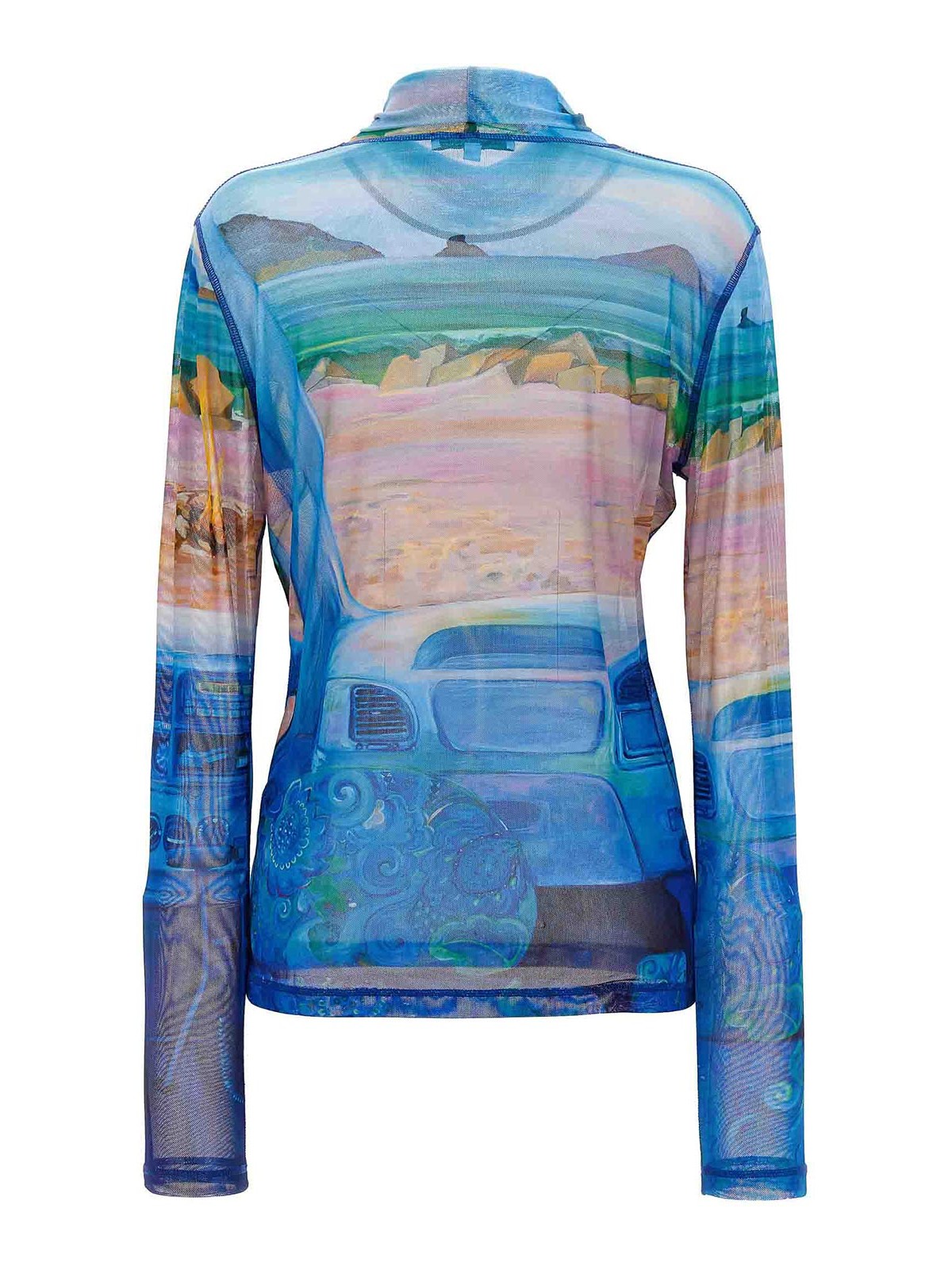 Shop Jw Anderson Print Semi-transparent Top In Multicolour