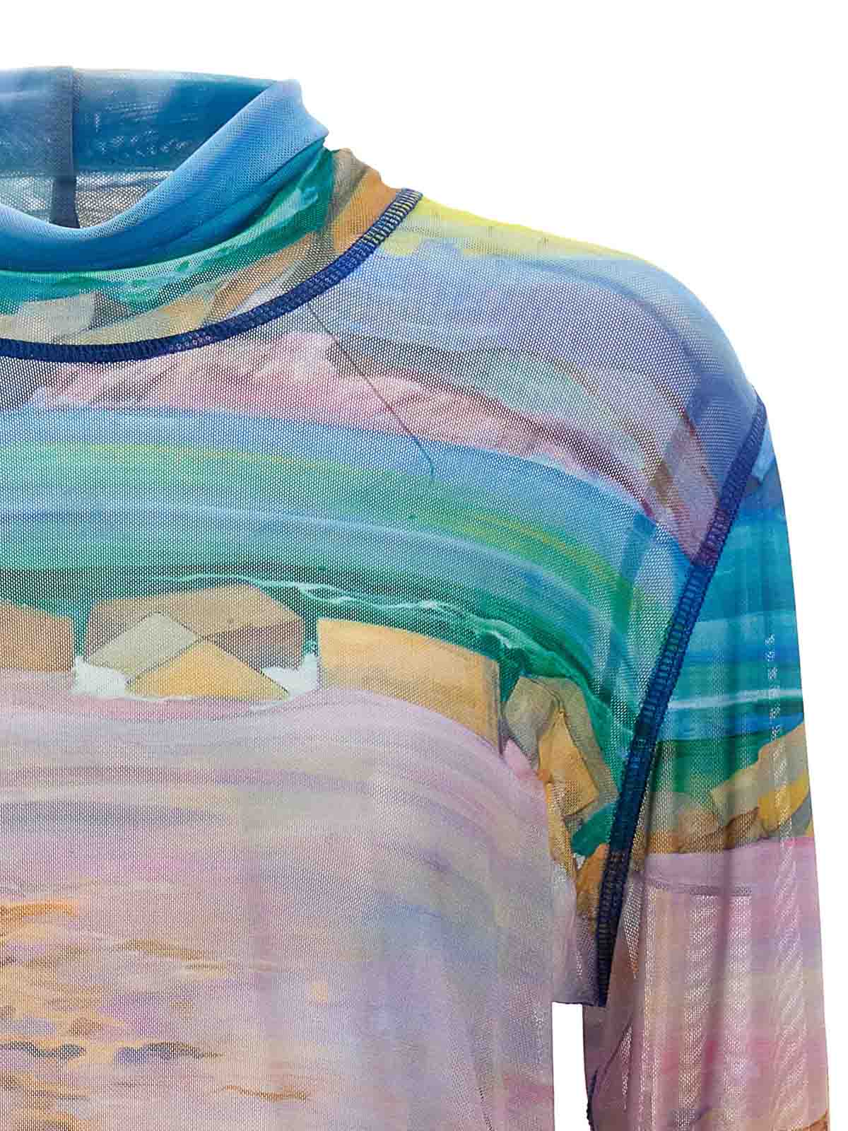 Shop Jw Anderson Print Semi-transparent Top In Multicolour