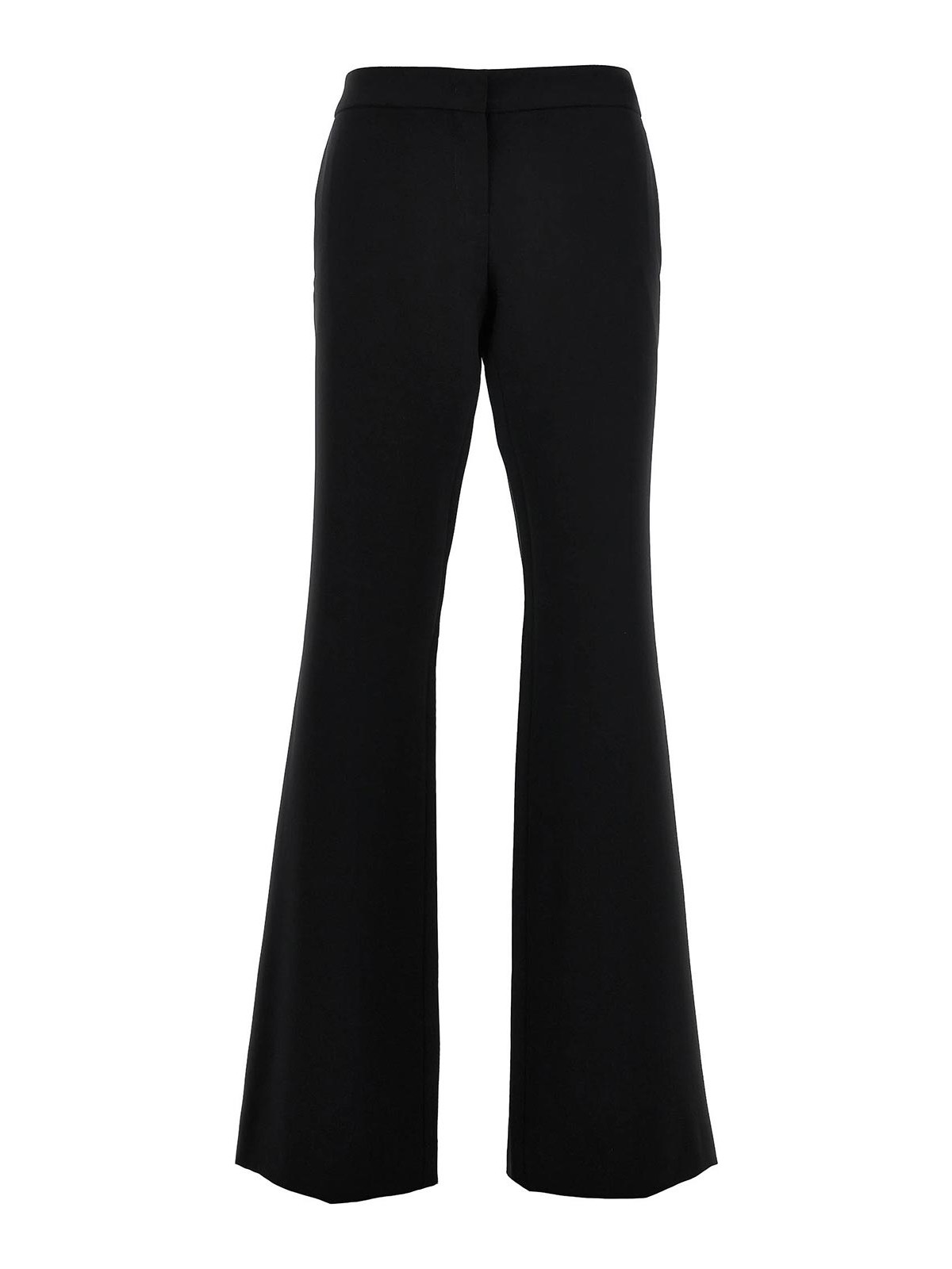 Shop Moschino Crepe Flared Pants In Black