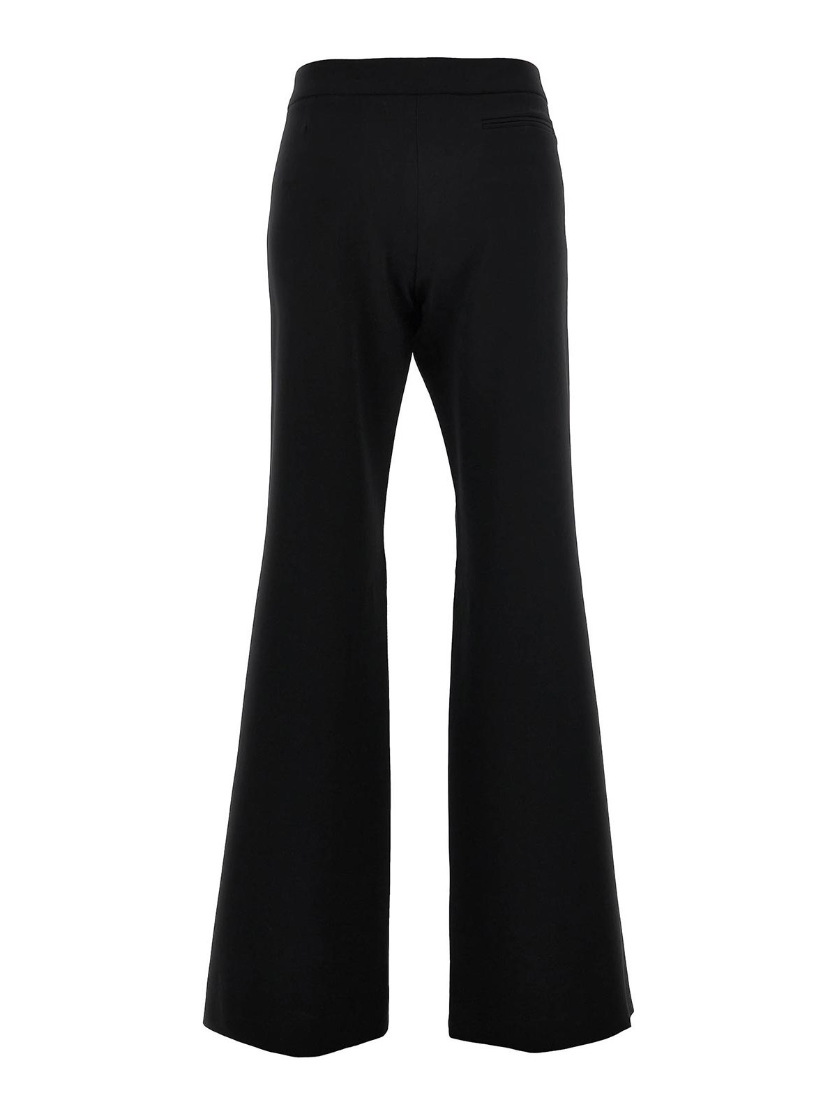 Shop Moschino Crepe Flared Pants In Black