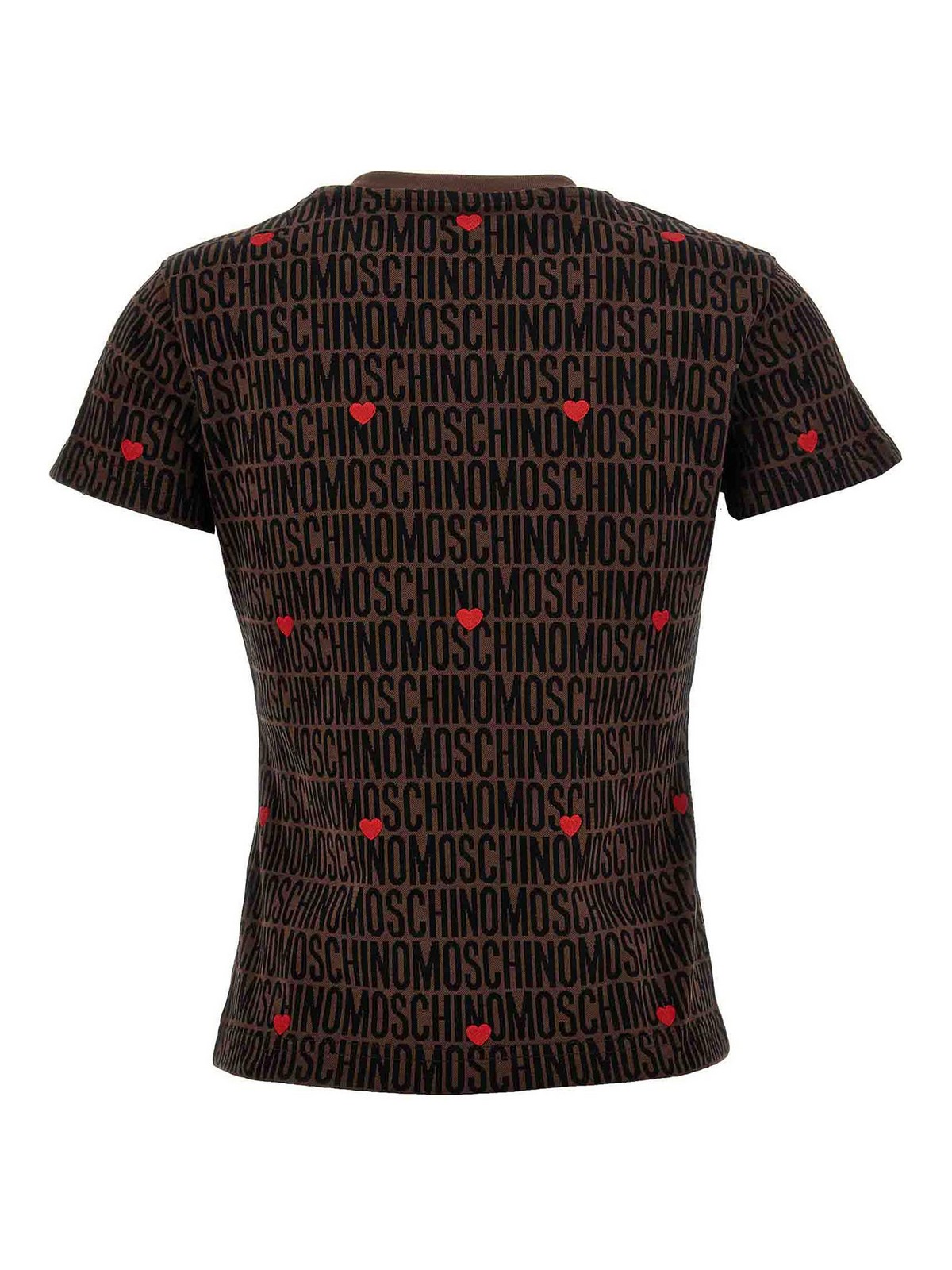 Shop Moschino Cotton T-shirt In Brown