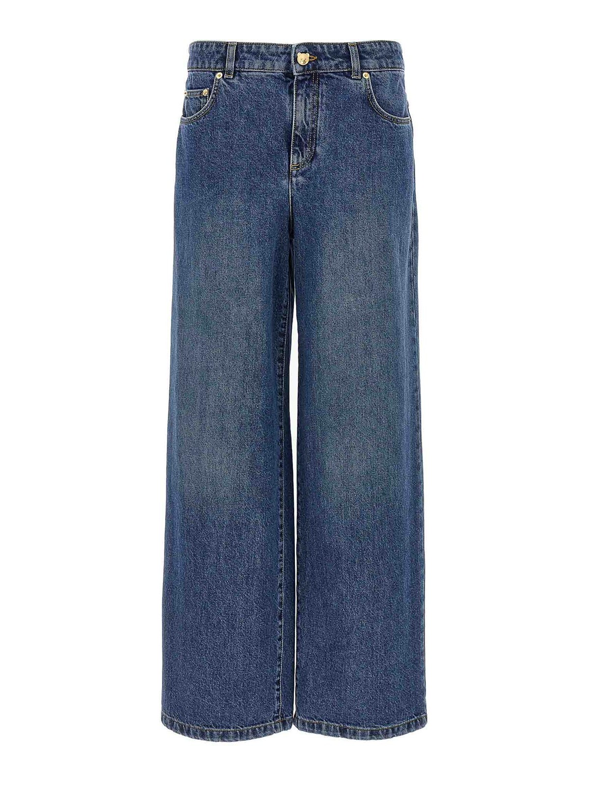 Shop Moschino Denim Jeans In Blue