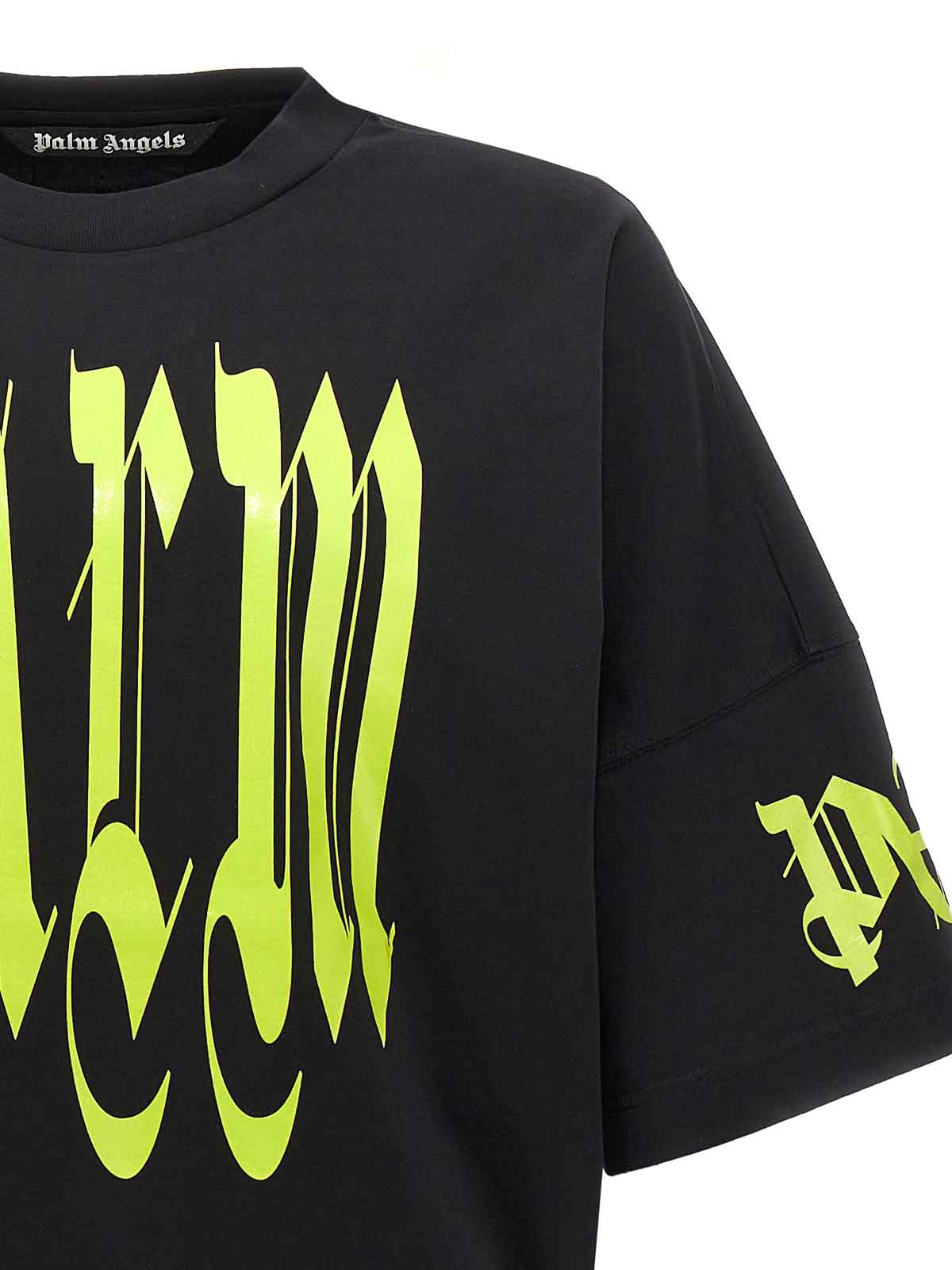 Palm Angels Back Gothic Palm T-Shirt - Black