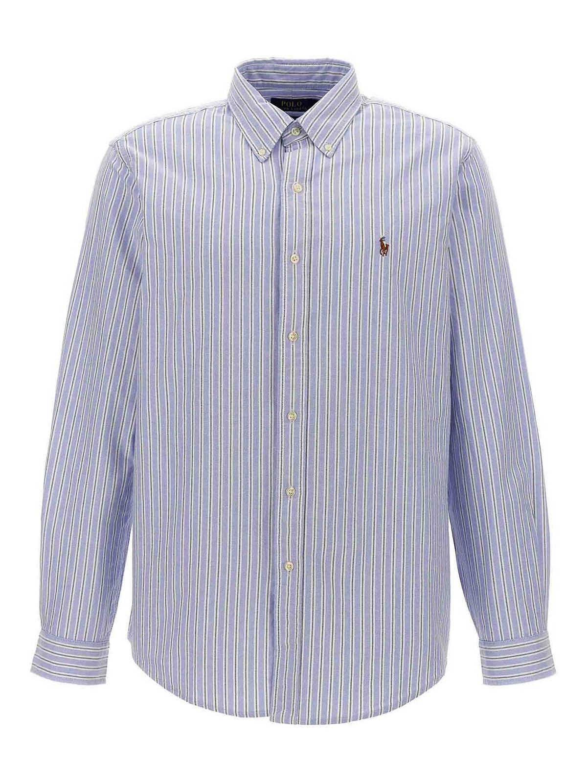 Shop Polo Ralph Lauren Logo Embroidery Shirt In Light Blue