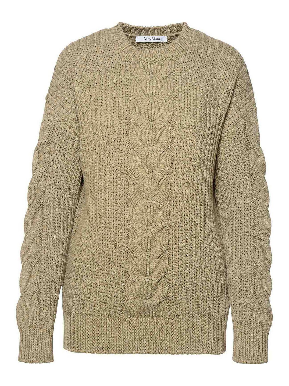 Shop Max Mara Green Cotton Sweater In Verde