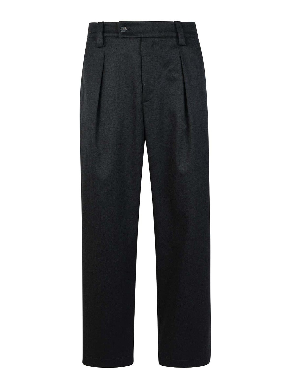 Shop Apc Renato Black Virgin Wool Blend Pants In Negro