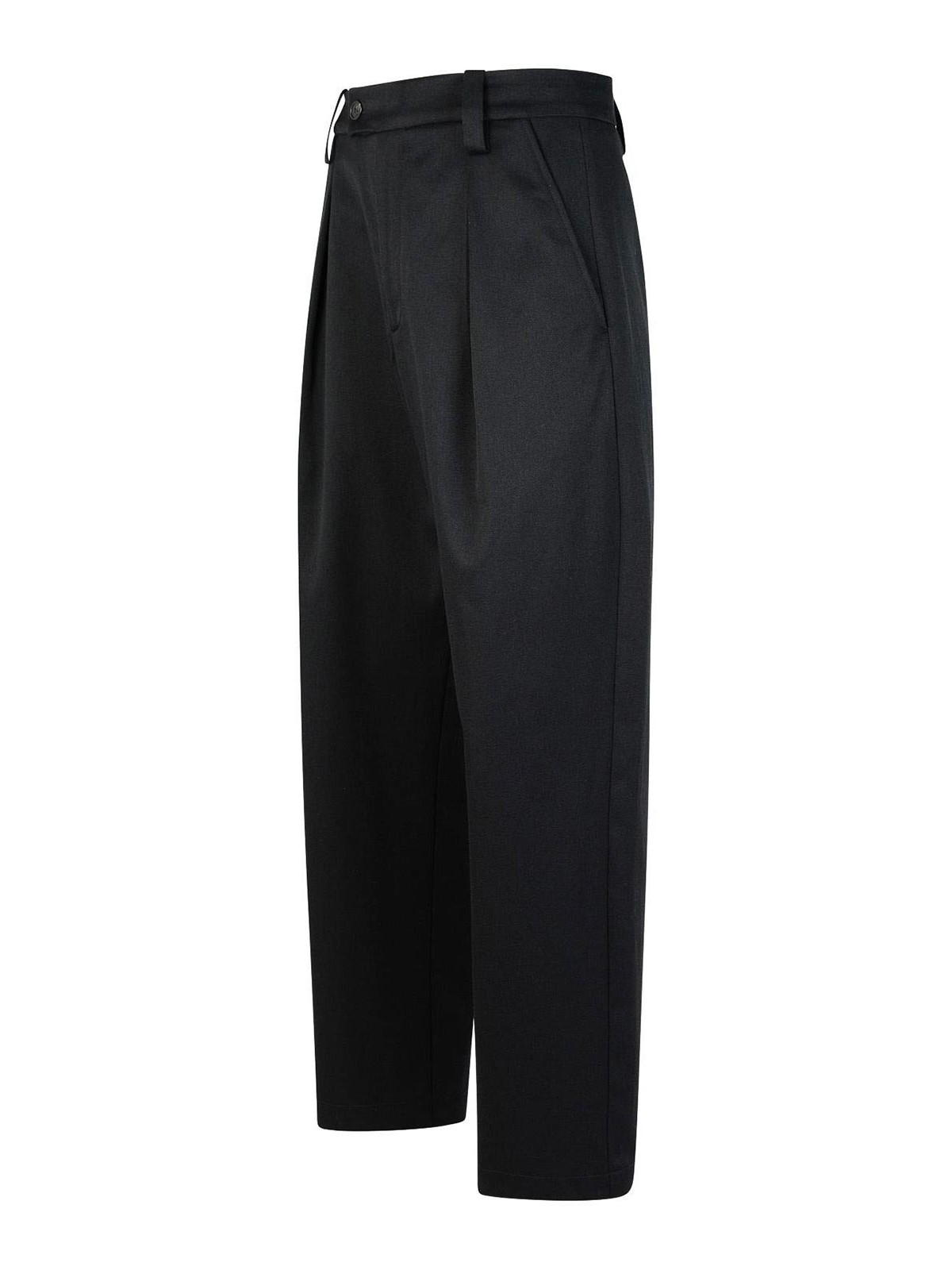 Shop Apc Renato Black Virgin Wool Blend Pants In Negro