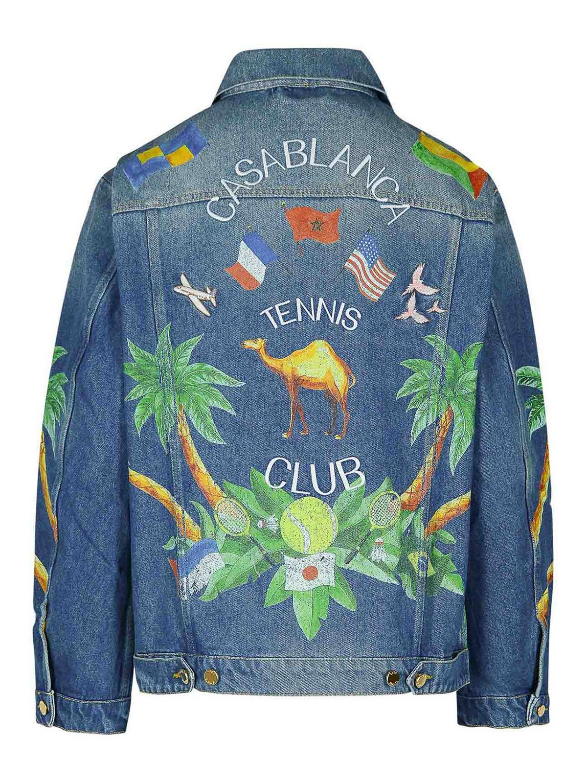 Shop Casablanca Blue Denim Jacket In Lavado Claro