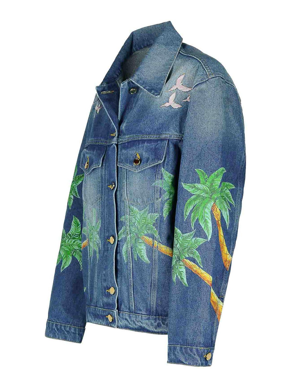 Shop Casablanca Blue Denim Jacket In Lavado Claro