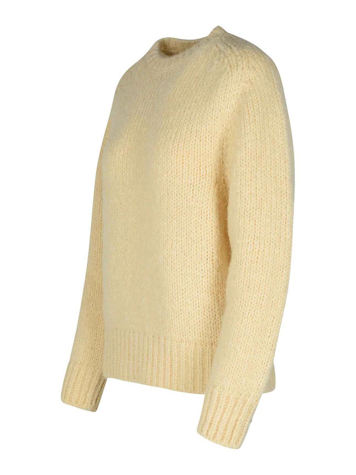 Shop Jil Sander Cream Mohair Blend Sweater In Crema