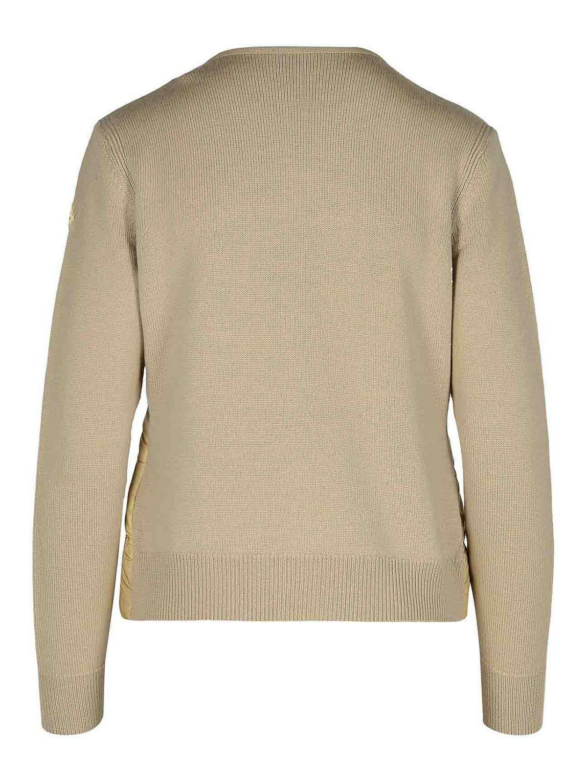 Shop Moncler Beige Nylon Blend Sweater In Beis