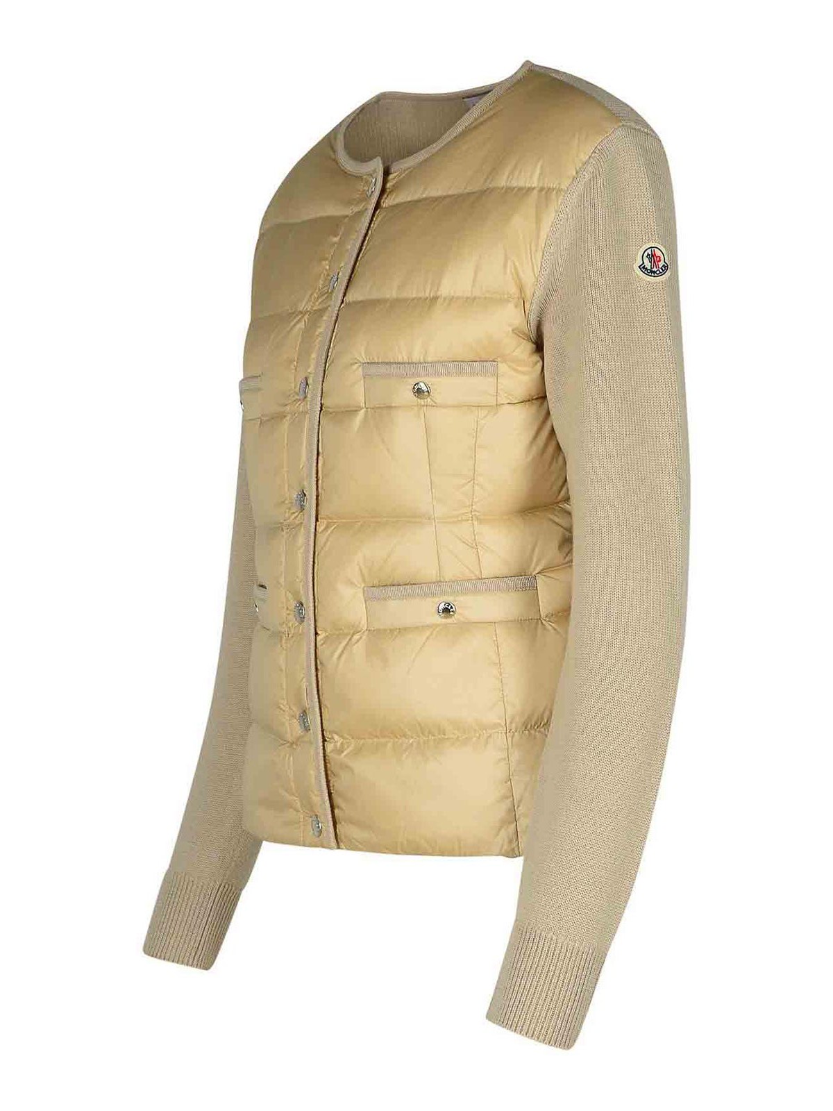 Shop Moncler Beige Nylon Blend Sweater In Beis